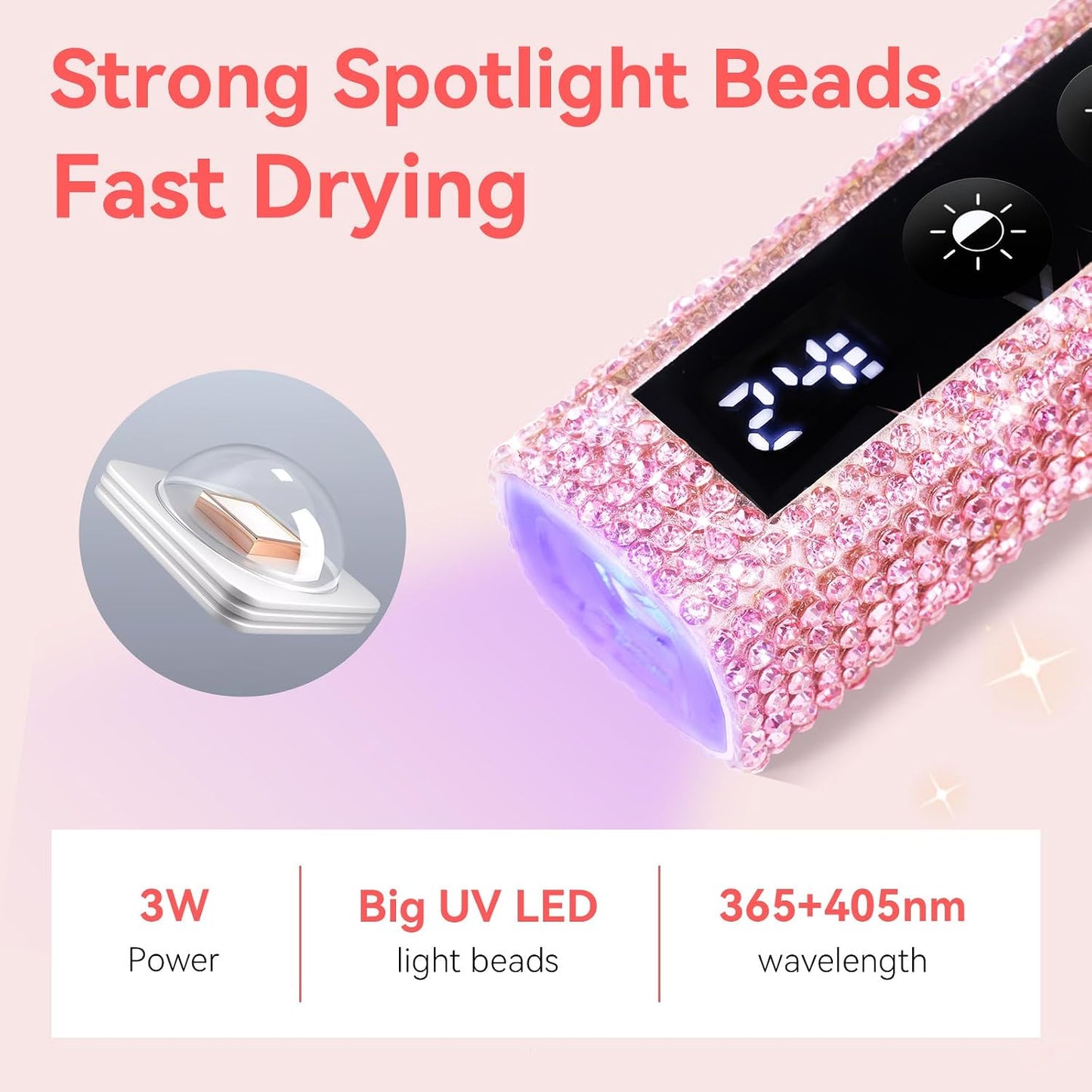 Makartt UV Nail Lamp - Handheld Flash Cure Light with Painless Mode & LCD Display | 800mAh Rechargeable, 3 Timers for Home & Salon Use