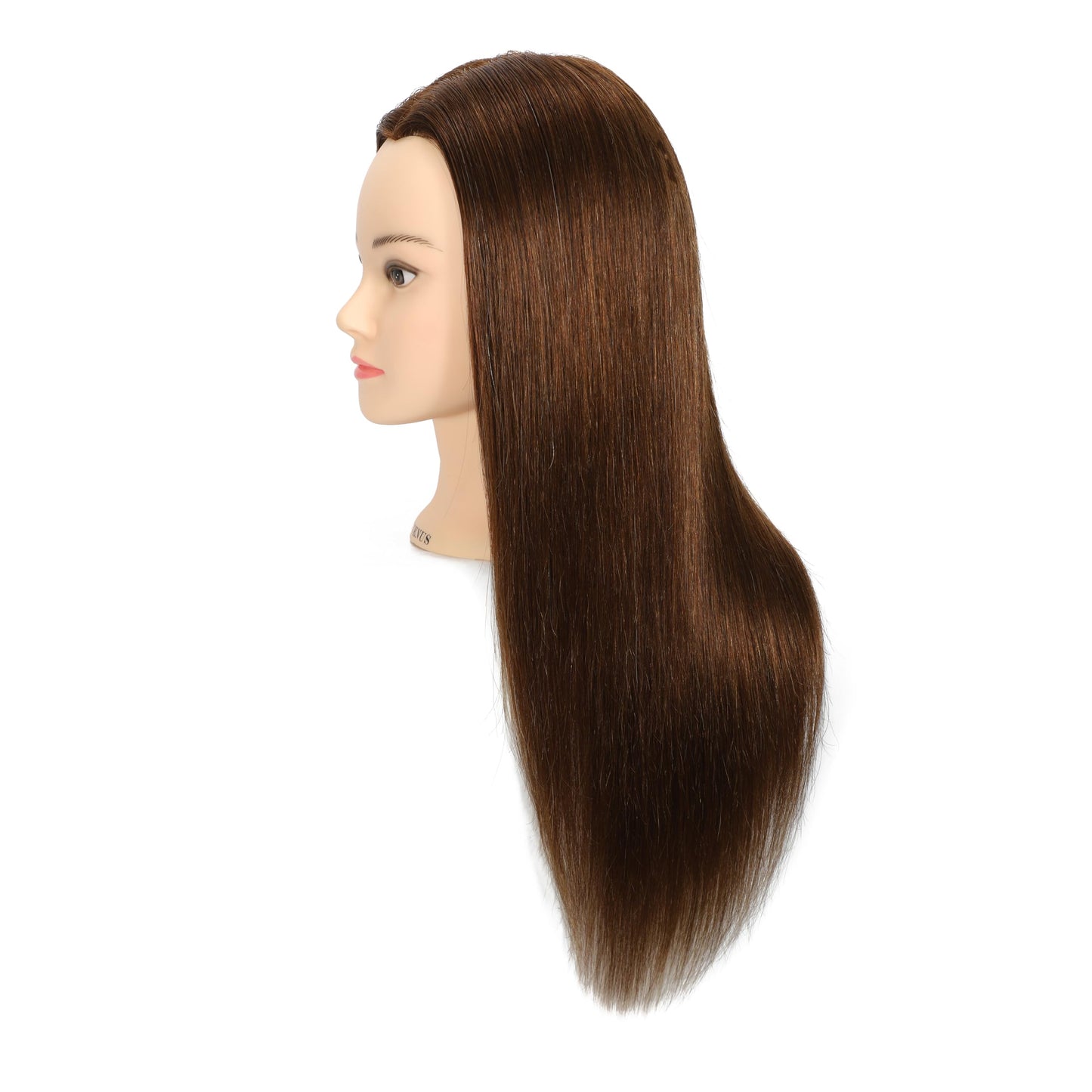 Headdoll 100% Human Hair Mannequin Head Hair Styling Training Head Cosmetology Manikin Head Doll Head for Hairdresser with Free Stand