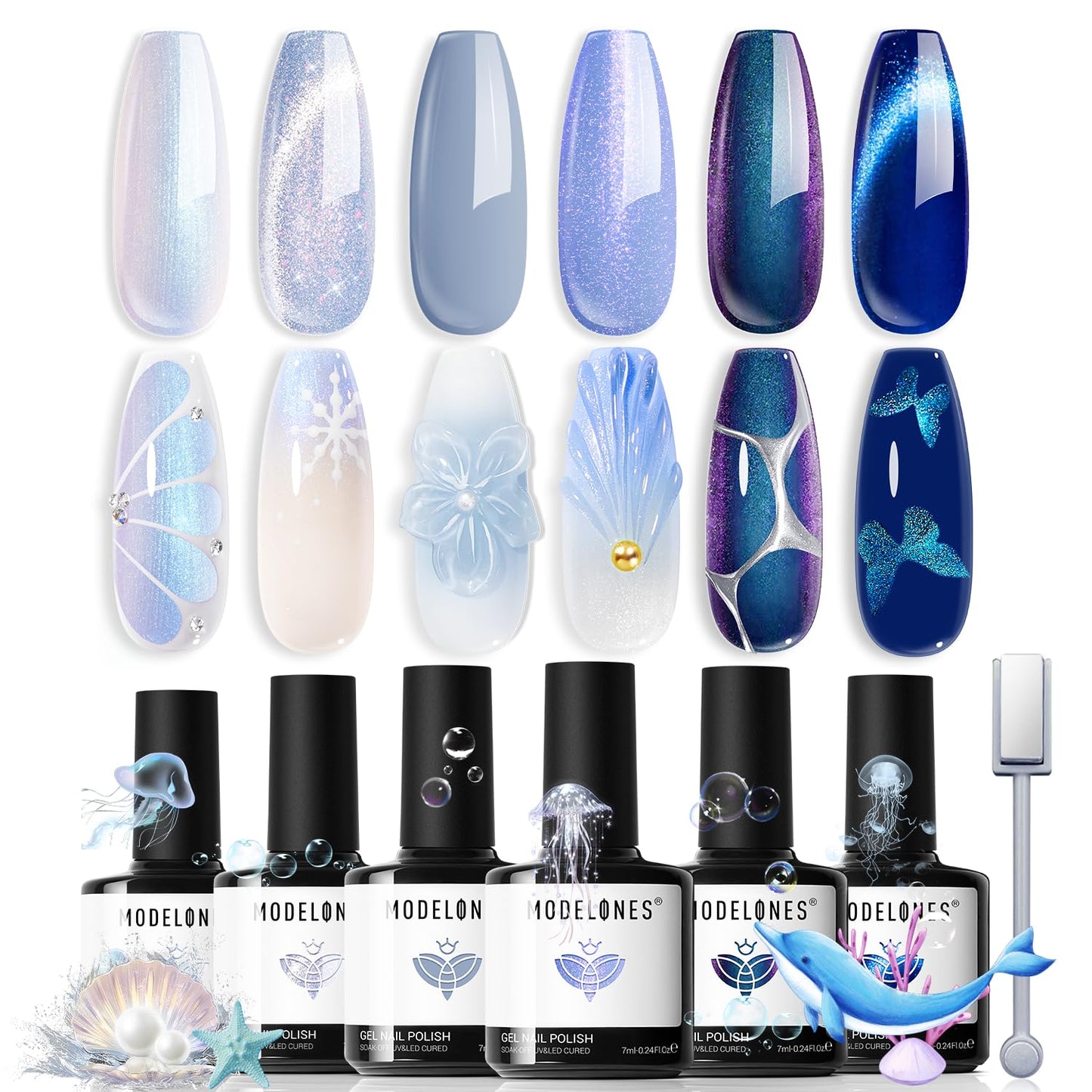 Pink Gel Nail Polish Set - 6 Pastel Colors for Summer & Spring | LED Nail Art Kit for DIY Lovers