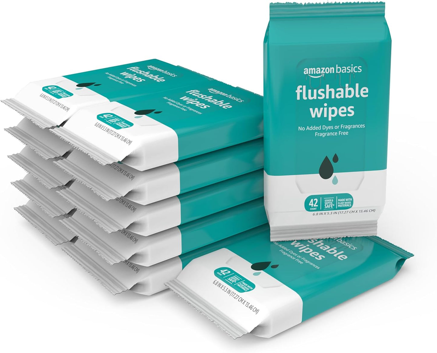 Flushable Adult Wet Wipes - Fragrance-Free, 126 Count (3 Packs of 42) | Gentle & Convenient