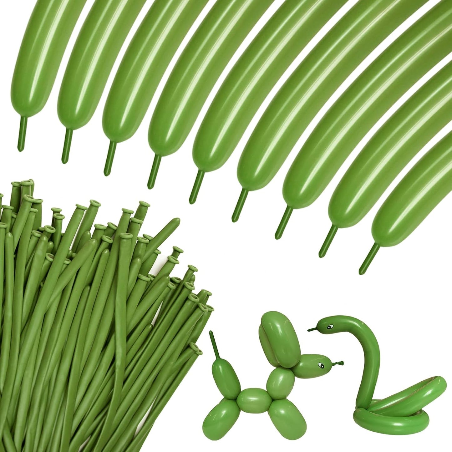 Clear 260 Balloons - Premium Long Skinny Latex Balloons for Animal Creations | 100 Pcs for Kids' Parties