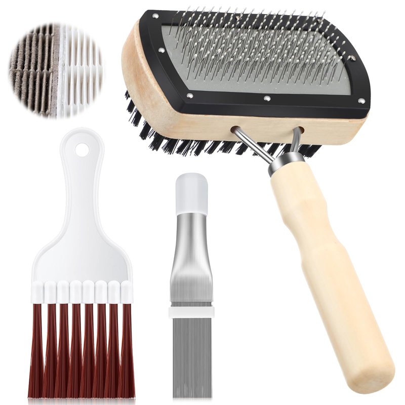 Boao 3 Pcs Ac Coil Cleaner Brush Fin Comb Double Sided Refrigerator Air Conditioner Evaporator Condenser Coil Stainless Steel Mini Split Brush Cleaning Kit HVAC Straightener for Ac Unit