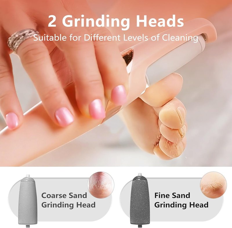 Electric Foot Callus Remover - Rechargeable Pedicure Tool for Smooth Feet Care | Ideal Gift in Pink