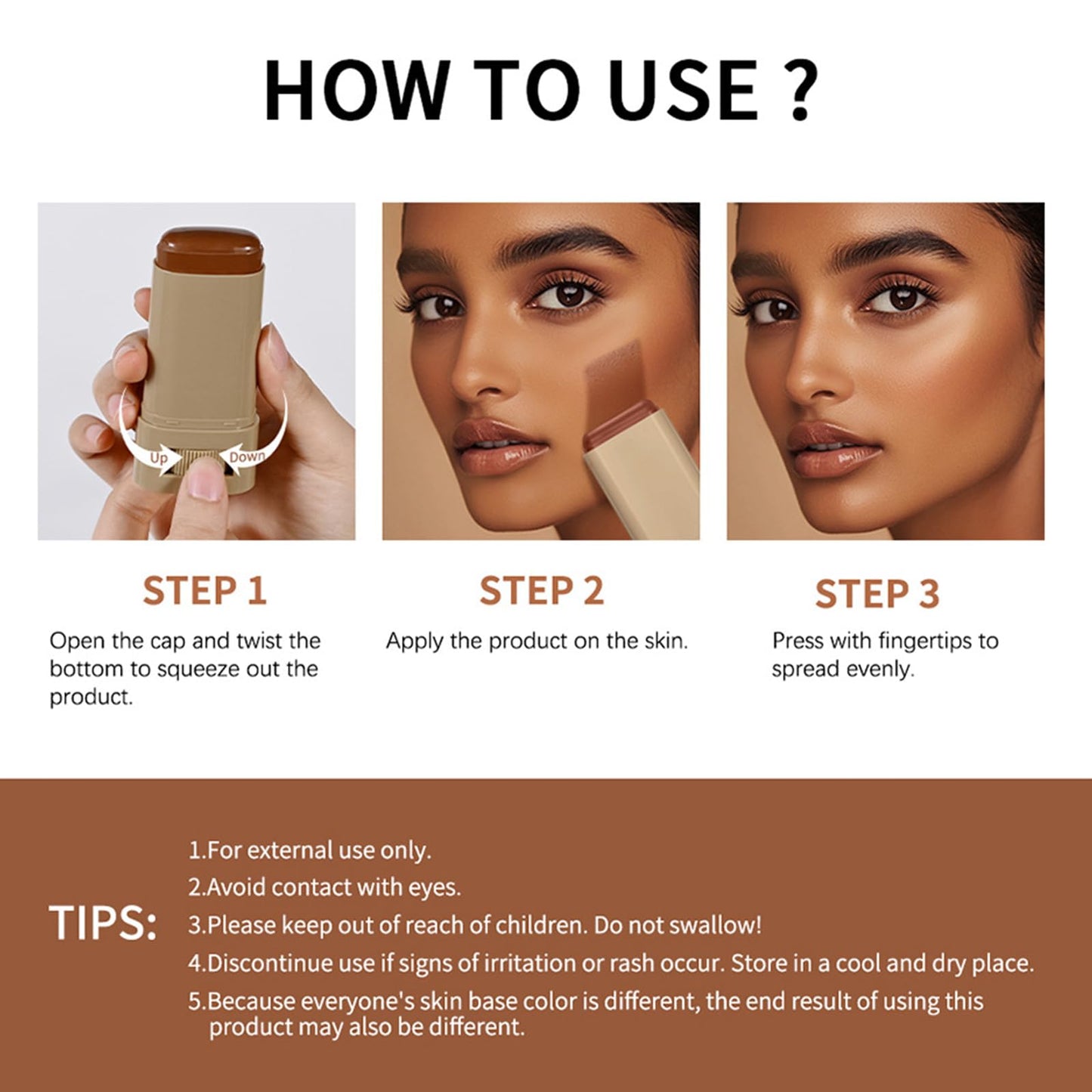 3 Pcs Beauty Balm Serum Boosted Skin Tint Foundation Stick Solid Tinted Moisturizing Serum Contour Stick for Flawless, Sheer to Medium Coverage, Radiant & Dewy Finish, Face Tinted Foundation(3# 5# 6#)