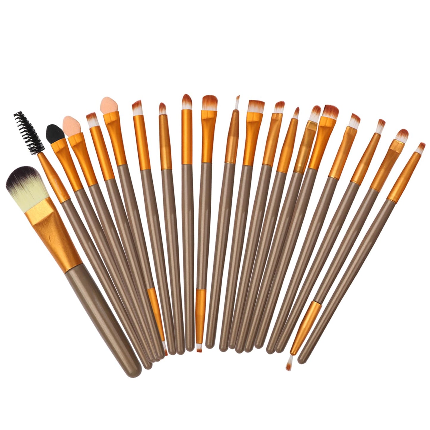 All-in-One Makeup Kit - 14 Colors Eyeshadow Palette, Liquid Foundation, Eyeliner & Brushes | 20-Piece Set for Women & Teens - Black
