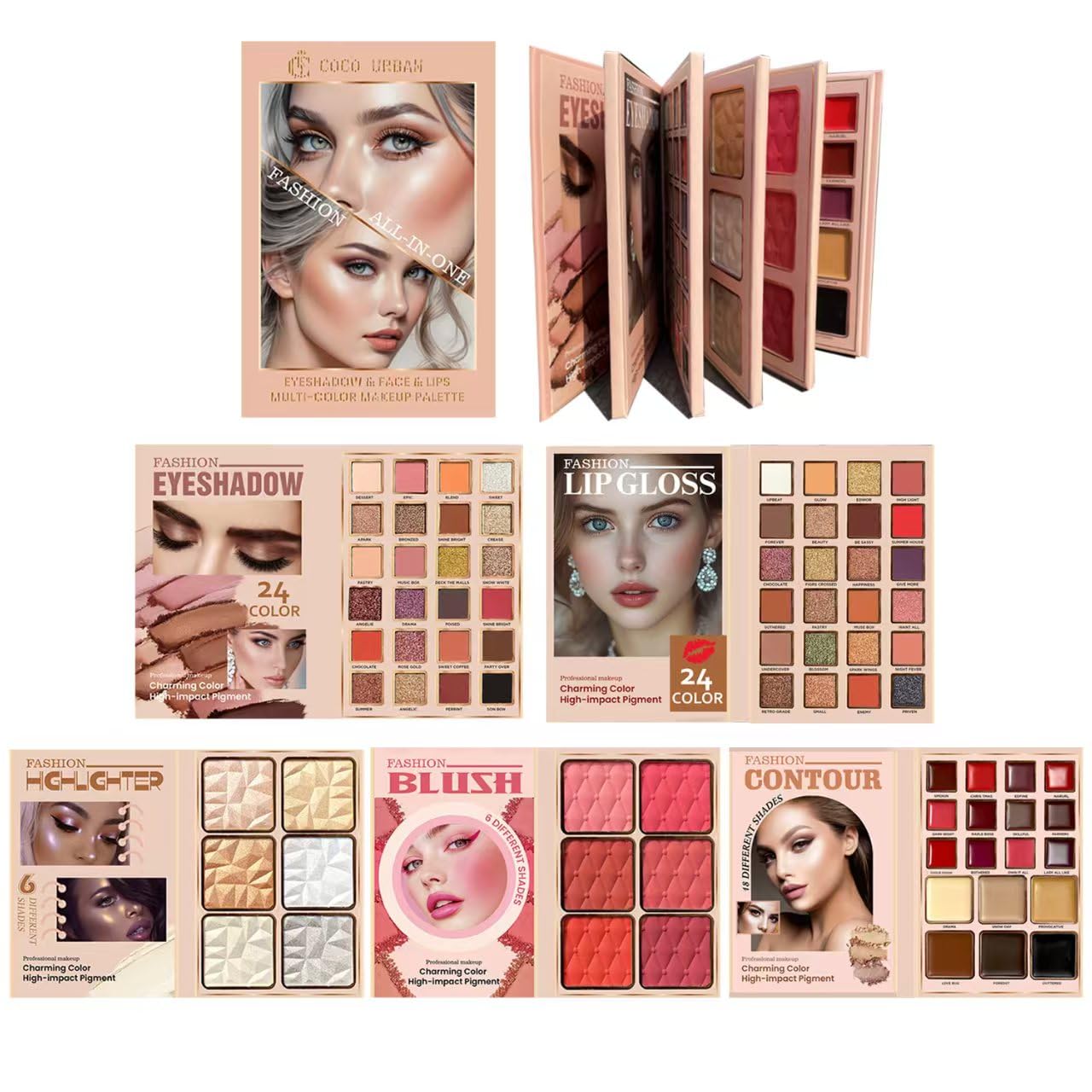 Ultimate All-In-One Makeup Gift Kit | 78 Color Palette with 48 Eyeshadows, 12 Lip Glosses, 6 Blushers & More