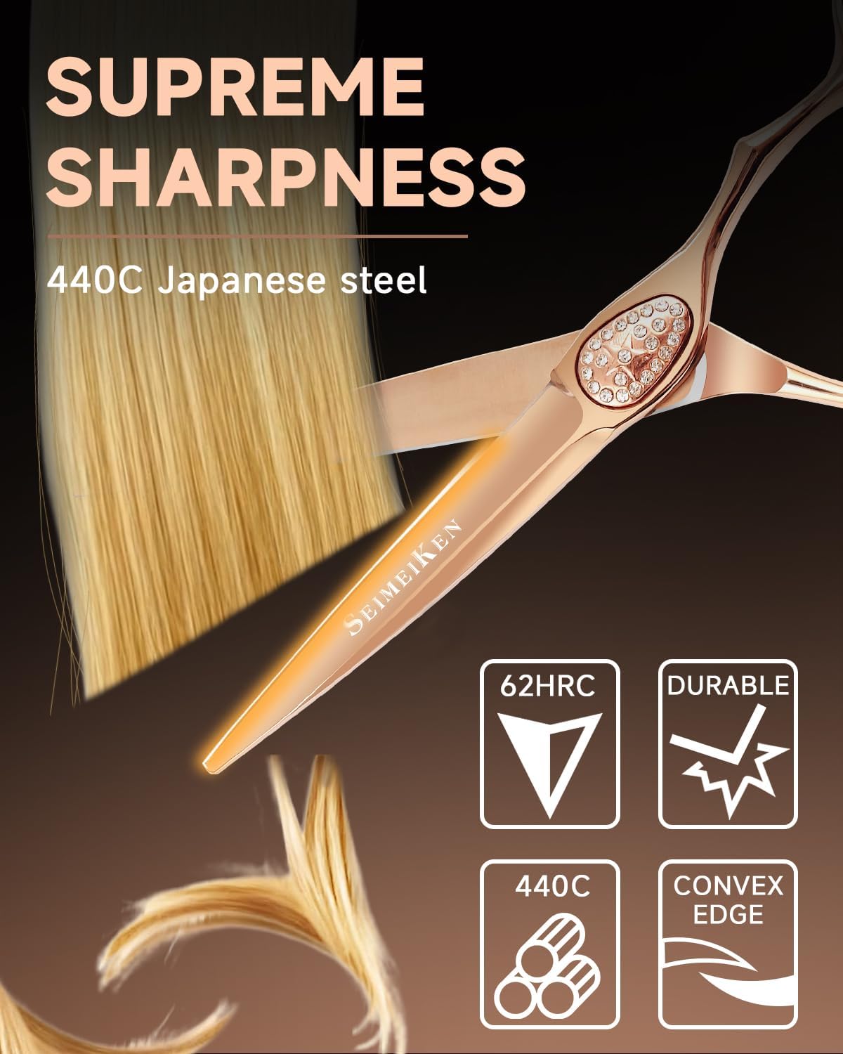 Professional Hair Cutting Scissors Set - Japanese 440C Stainless Steel Shears for Stylists | Thinning & Barber Scissors