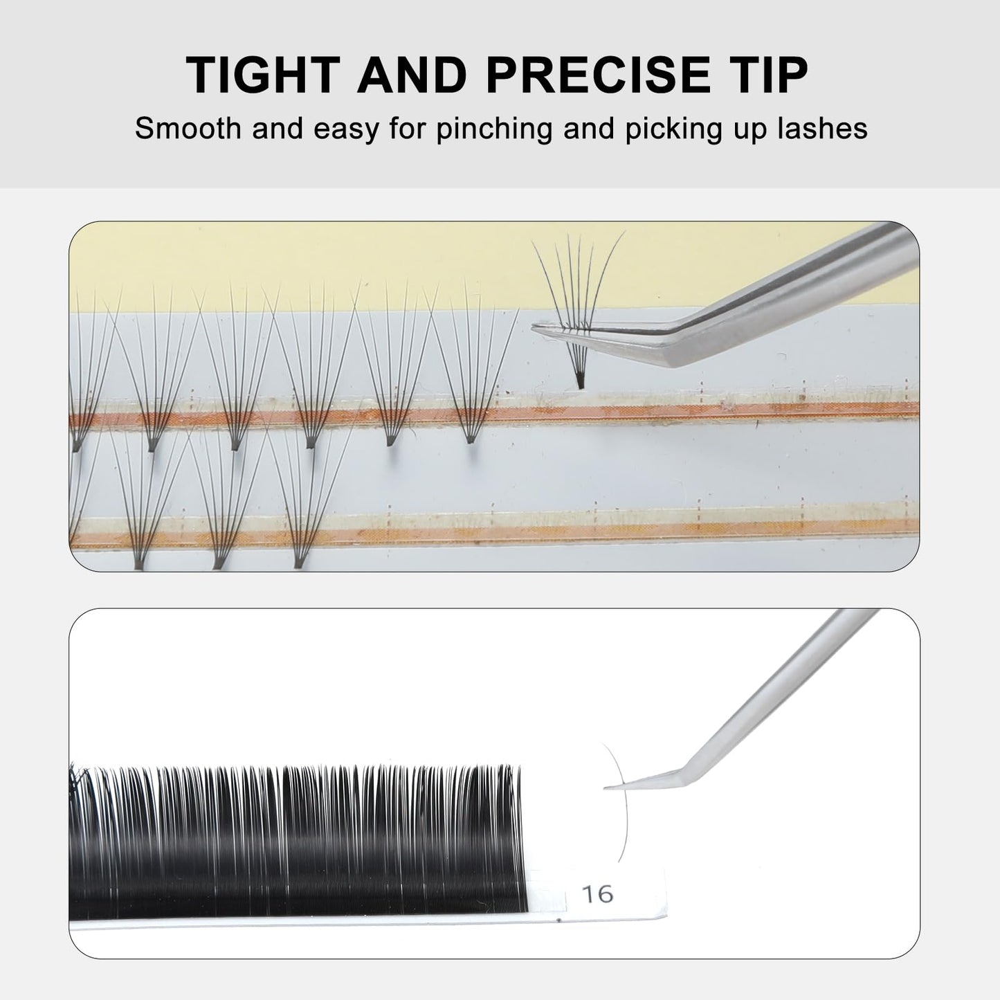 Ms.Queen Lash Tweezers for Eyelash Extensions,Professional Fine Tip 45 Degree Lash Tweezers for Volume Lash Extensions