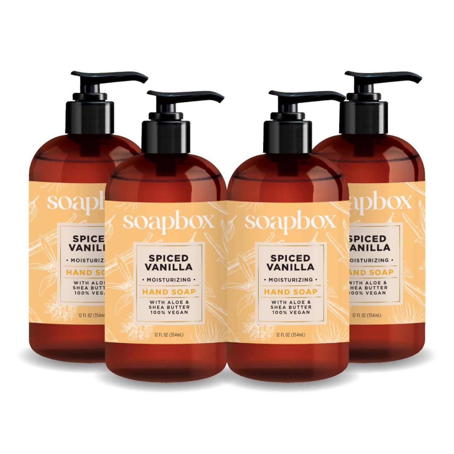 Vanilla Bean Liquid Hand Soap - Moisturizing Gentle Cleanser with Clean Ingredients | 3 Pack