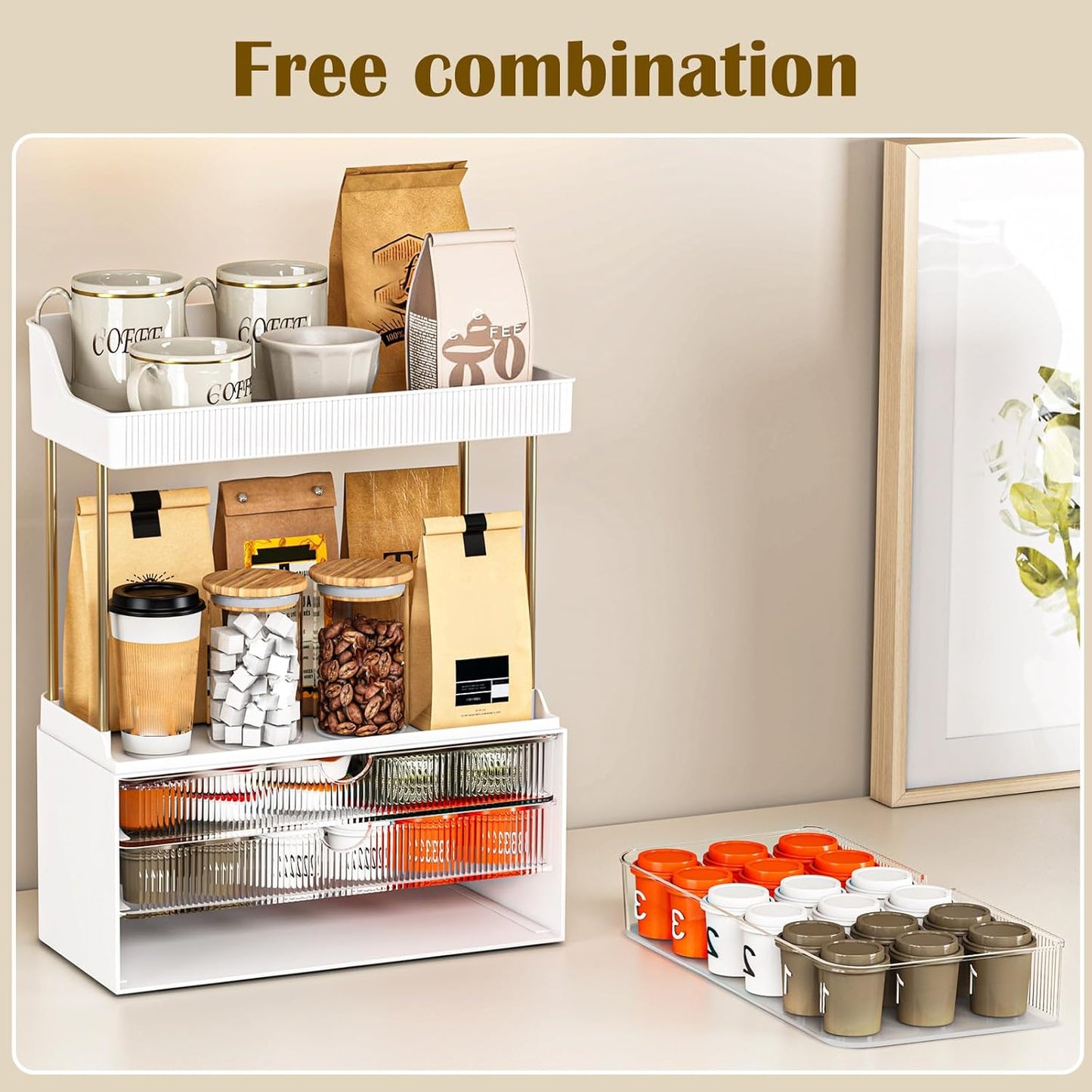 Bathroom Counter Organizer - 2 Pack Makeup Storage with 3 Drawers | Clear Cosmetic Drawer for Vanity & Dresser