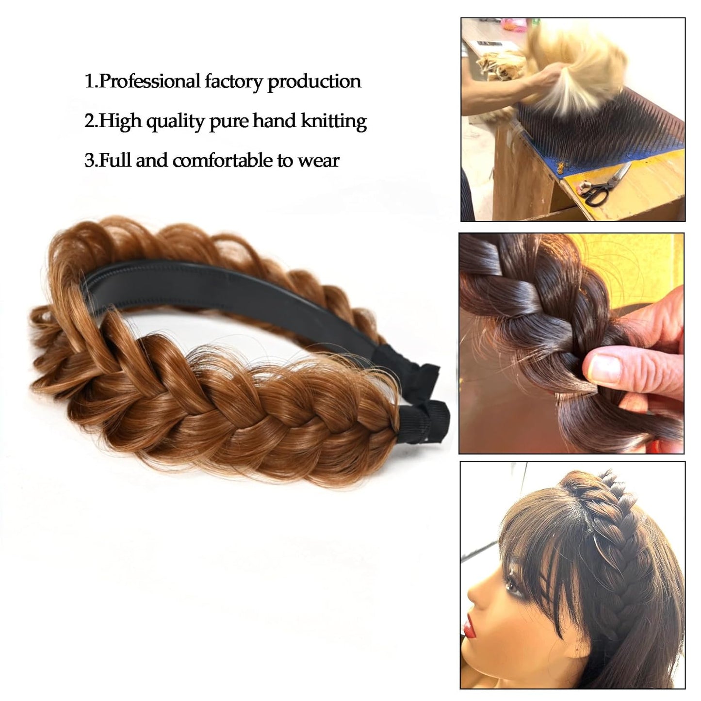 Braided Headband - Elastic Non-Slip Fashion Hair Accessory for Women & Girls | Ocher Color