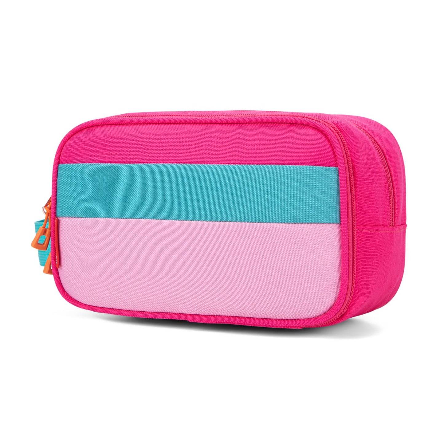 HawLander Kids Toiletry Bag for Travel, Small Size for Boys or Girls, With Carry Handle (Pink Rose)