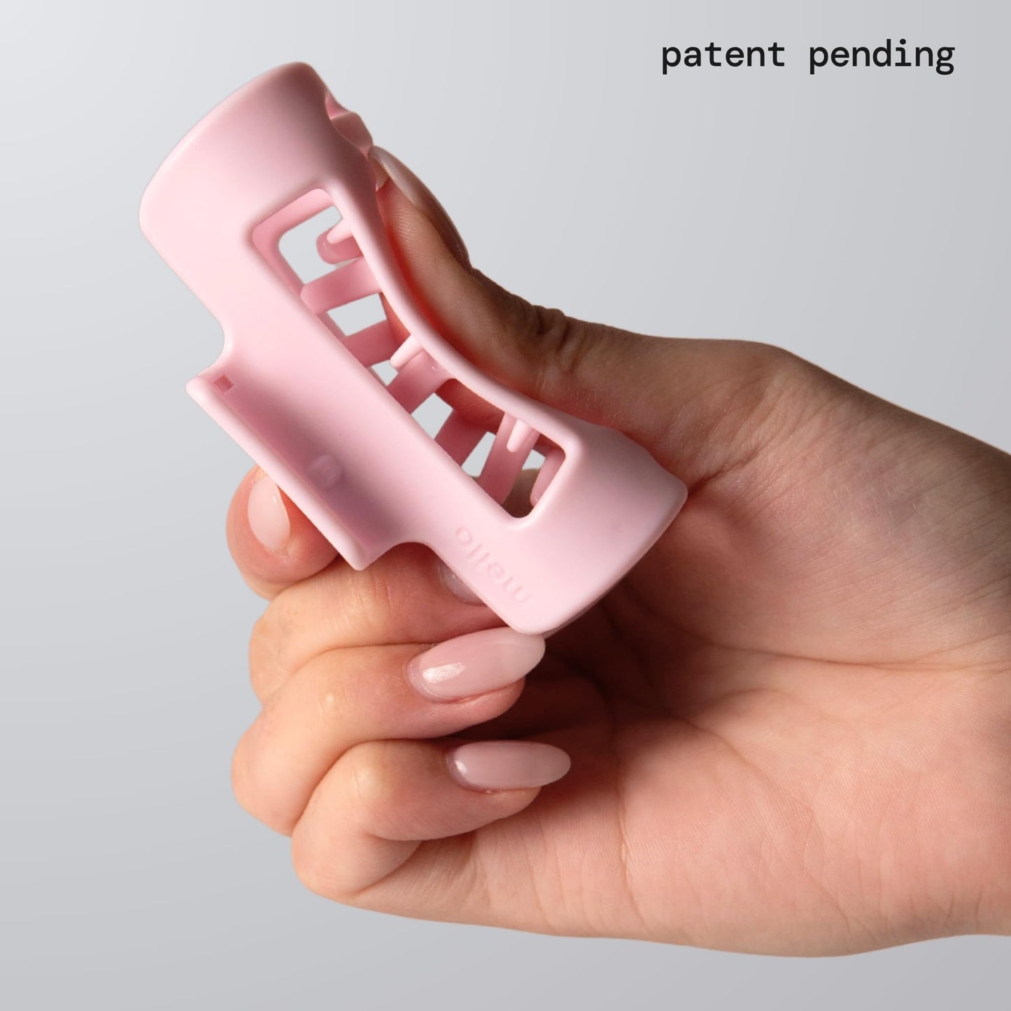 Mello Small Hair Clip - Flexible Comfort Hair Claw for Women, Strong Hold for Thick & Thin Hair Styling, Durable Material, Matte Non-Slip Finish, Made in Korea, Patent Pending (Pink, Small)