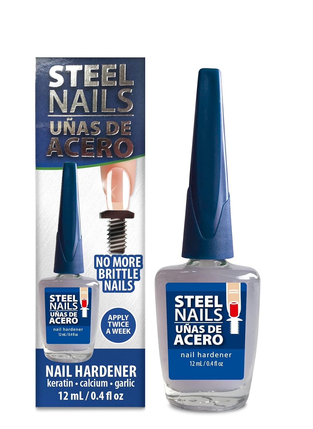 Steel Nails Hardener | Strengthen Nails with Keratin, Calcium & Garlic Extract