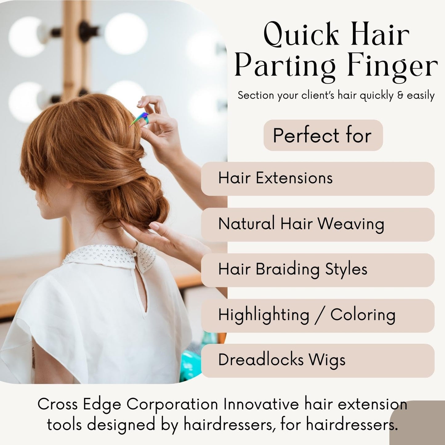 My Hair Tools Pro Tape-in Hair Extensions - Pliers, Professional Flat Surface Sealing Hair Extension Tools Kit Including Tape-in Extension Pliers, 9pcs Hair Sectioning Clips & Styling Comb