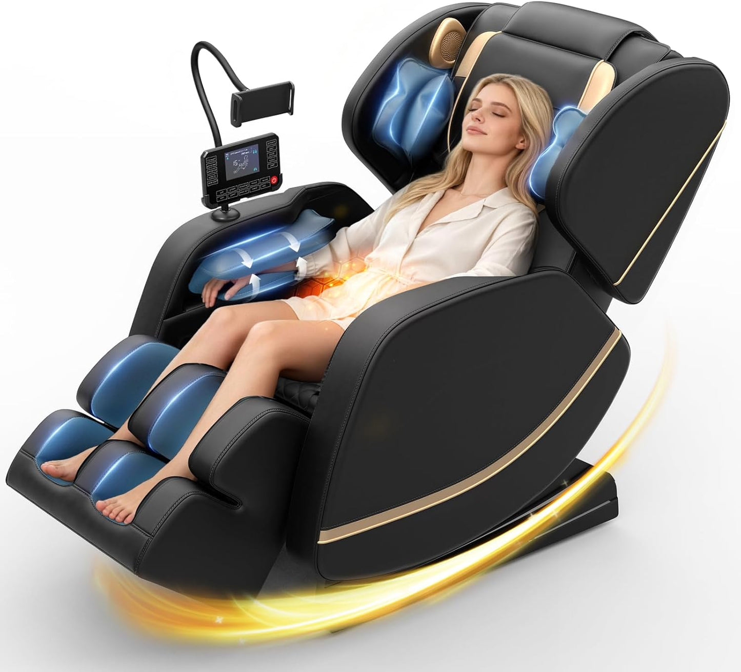 Zero Gravity Full Body Massage Chair - Megashock SL Track 2026 with Back Heat, 12 Rollers, Foot & Airbag Massage, Bluetooth Speaker