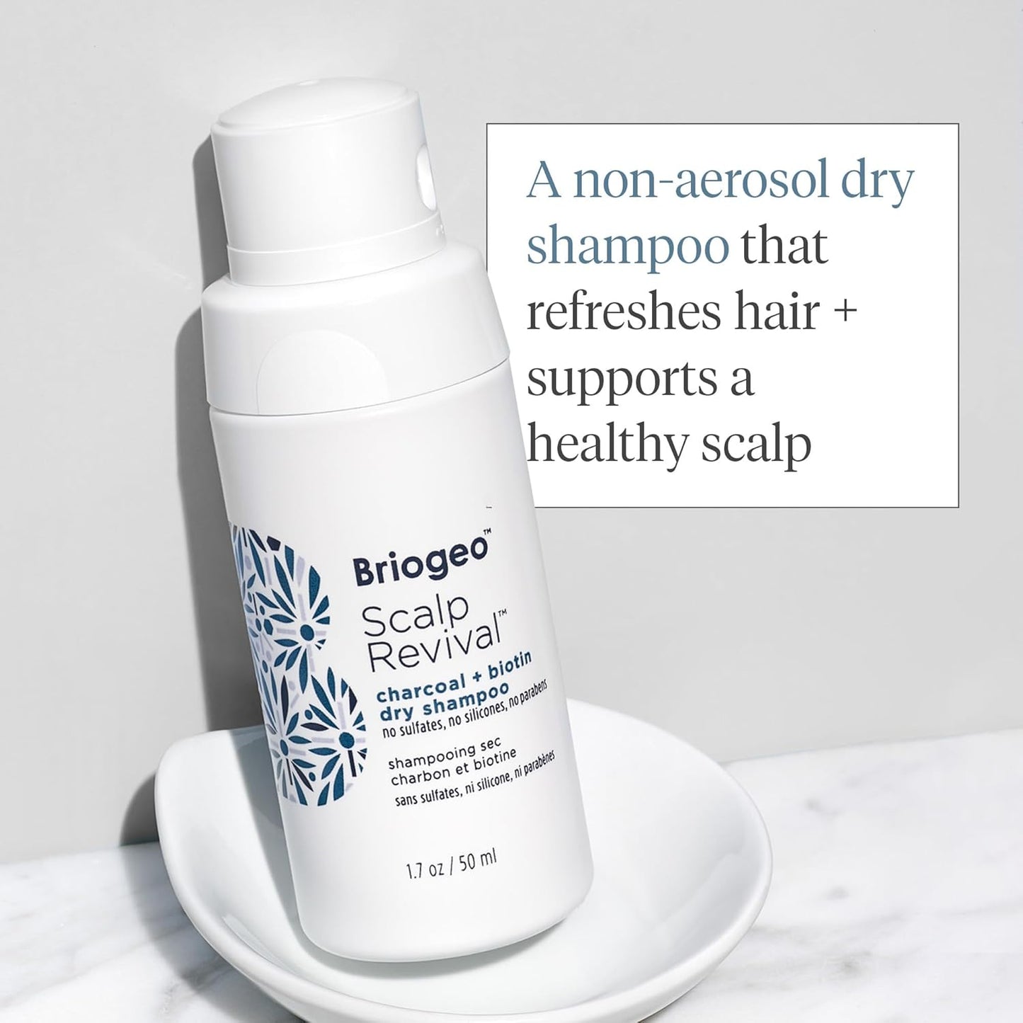 Briogeo Scalp Revival Charcoal Dry Shampoo - Detoxifying Non-Aerosol Powder for Oily Roots | Vegan, 1.7 oz.