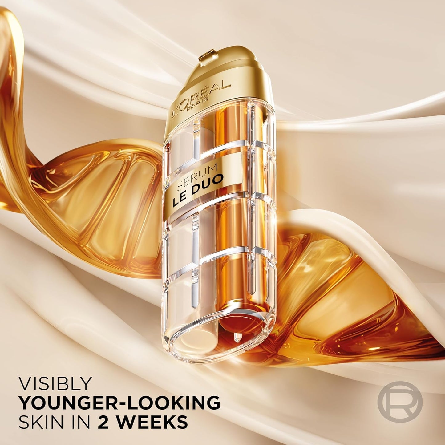 L'Oreal Paris Age Perfect Serum Le Duo, Brightening, Firming and Anti-Aging Serum for Face with Collagen Peptide, Niacinamide, Vitamin C and B3, 1 fl oz + Sample