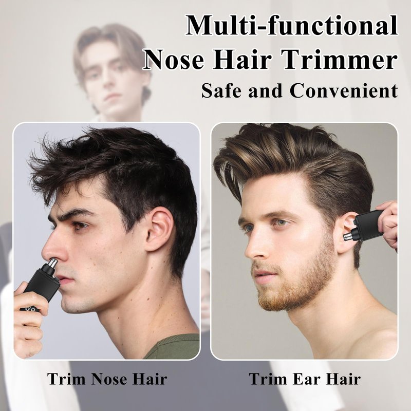 Yunmiss Portable Nose and Ear Trimmer Clipper for Men Women,2026 Professional LED Dsiplay Nose Hair Trimmer with Powerful Motor and Dual-Edge Blades for Smoother Cutting Mini Travel Size (Black)