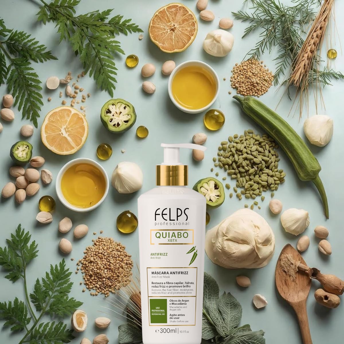 Felps Okra Anti-Frizz Hair Mask - Nourishing Treatment for Smooth, Frizz-Free Hair | 300ml