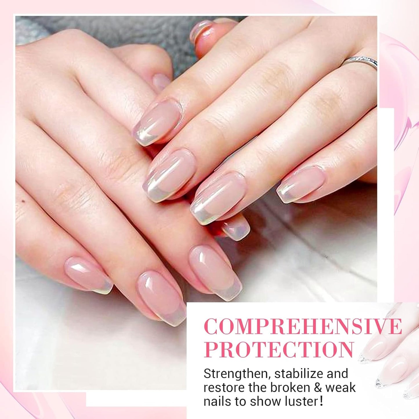 Nail Repair Kit - Transparent Crystal Solution for Broken, Cracked, and Weak Nails | Quick-Drying Glue, Nail File & Buffer - 28g/1oz, 10ml