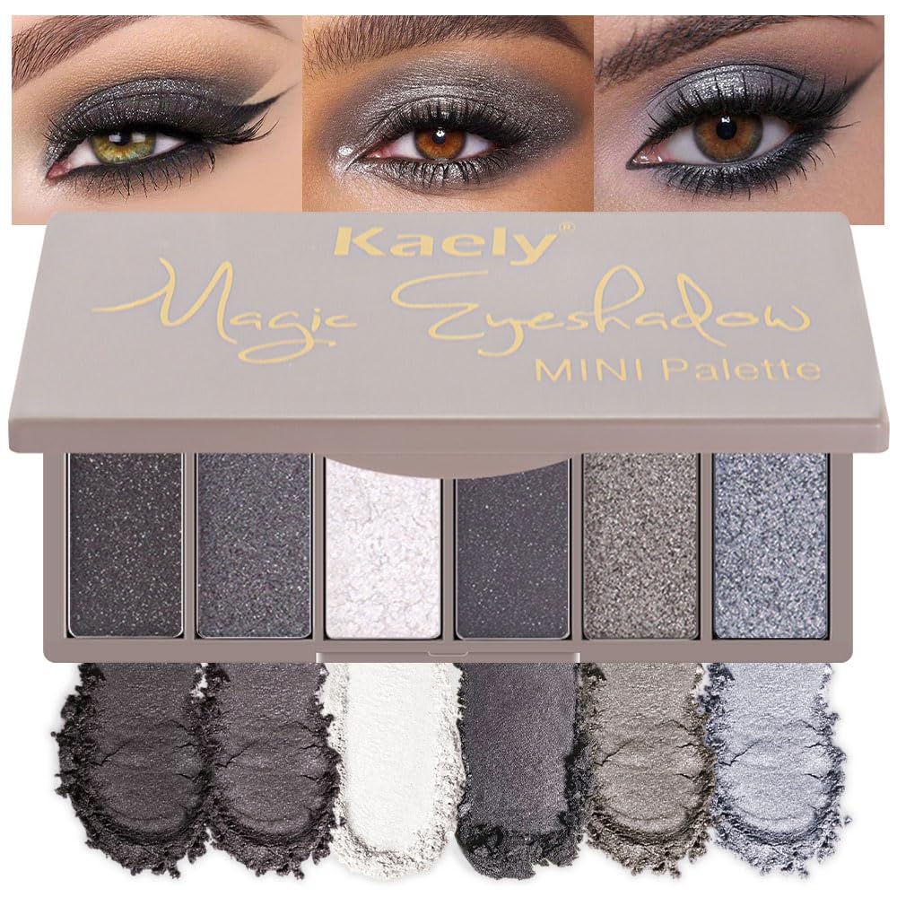 Mini Neutral Eye Shadow Palette - 6 Pigmented Colors for Older Women | Waterproof Matte Shades