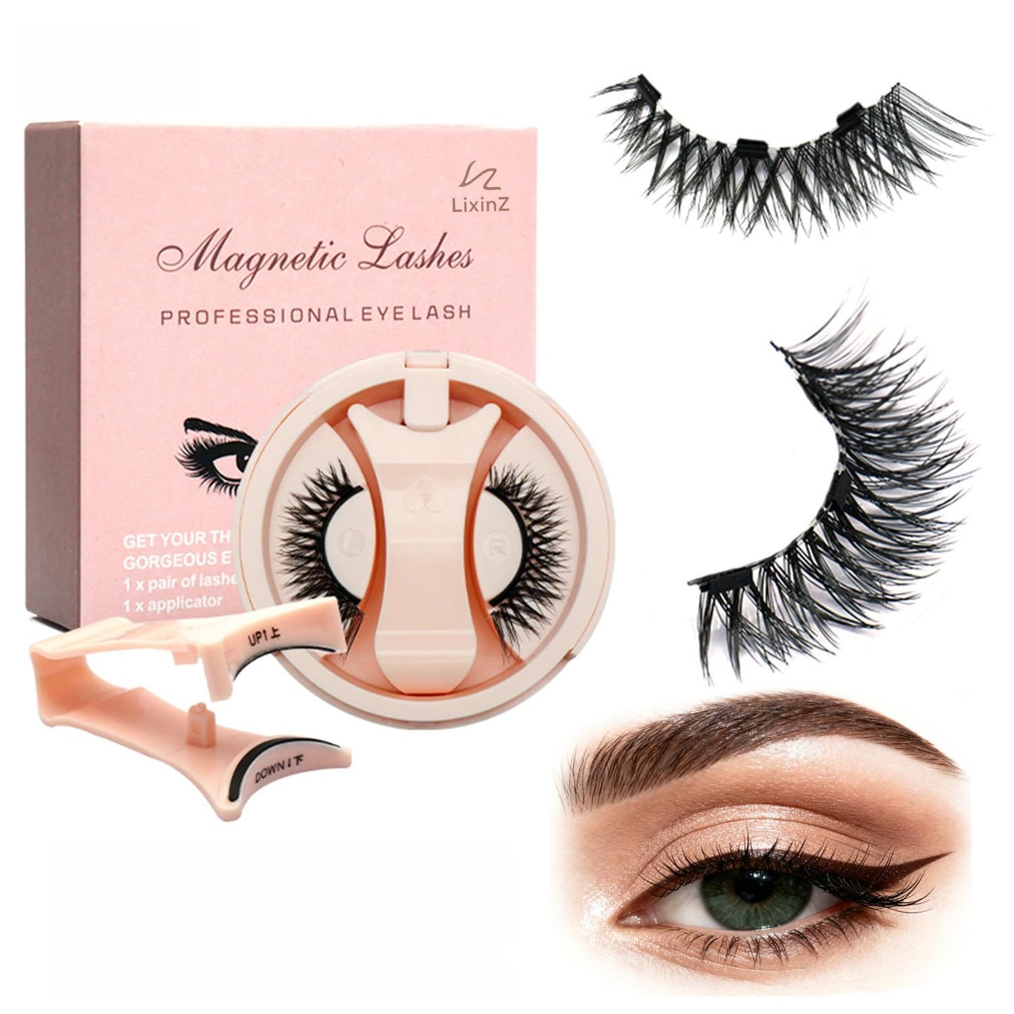 Magnetic Eyelashes Kit - Natural Look, Reusable & Portable | Easy to Apply Wispy Fluffy Lashes