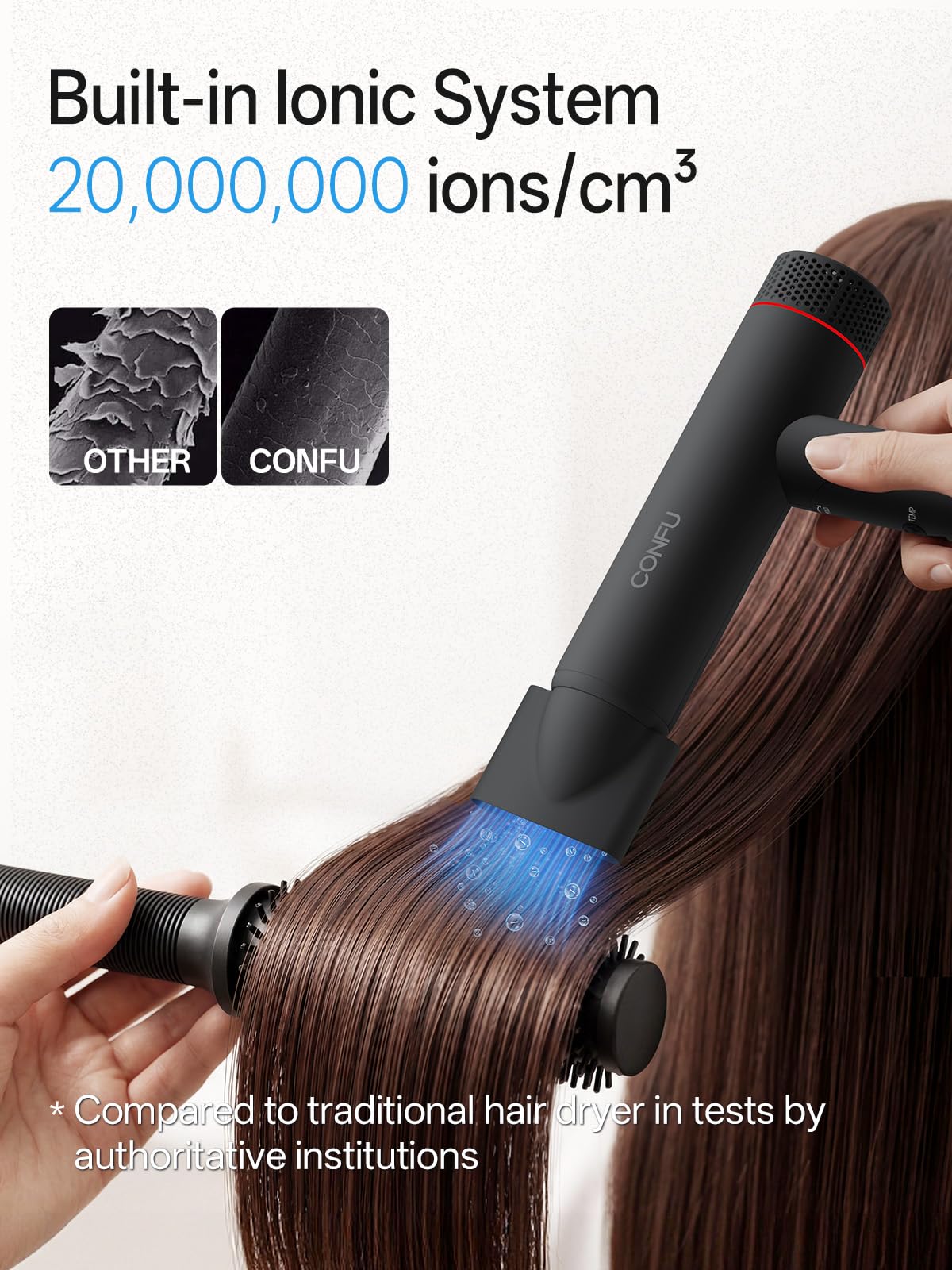 Hair Dryer, CONFU Hair Dryer with Diffuser 110000 RPM, High-Speed Professional Ionic Blow Dryer for Fast Drying, Hair Diffuser for Curly Hair for Home Travel