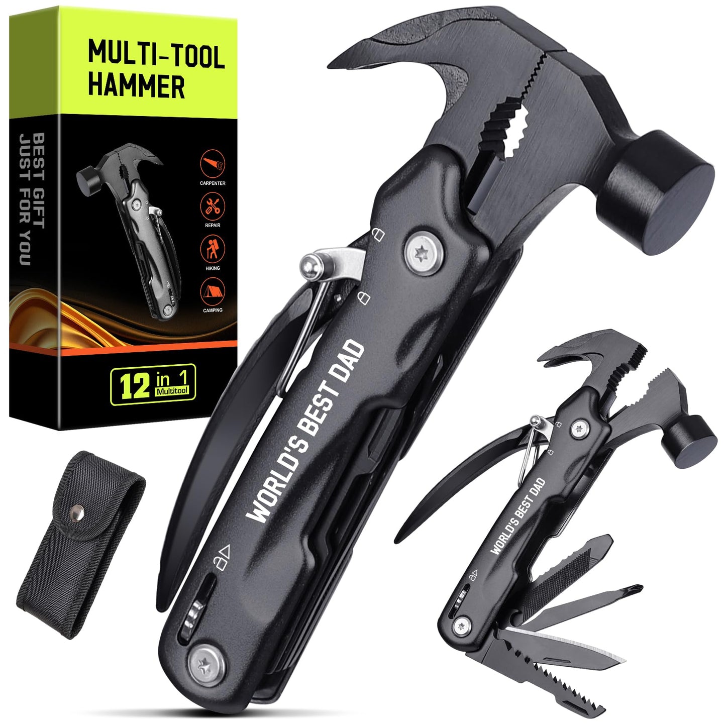 Fathers Day Dad Gifts from Daughter Wife - Gift for Dad, Dads Gift for Fathers Day - Birthday Gift, Christmas Presents for Father, Husband Stepdad, Men - Multitool Hammer from Daughter Son