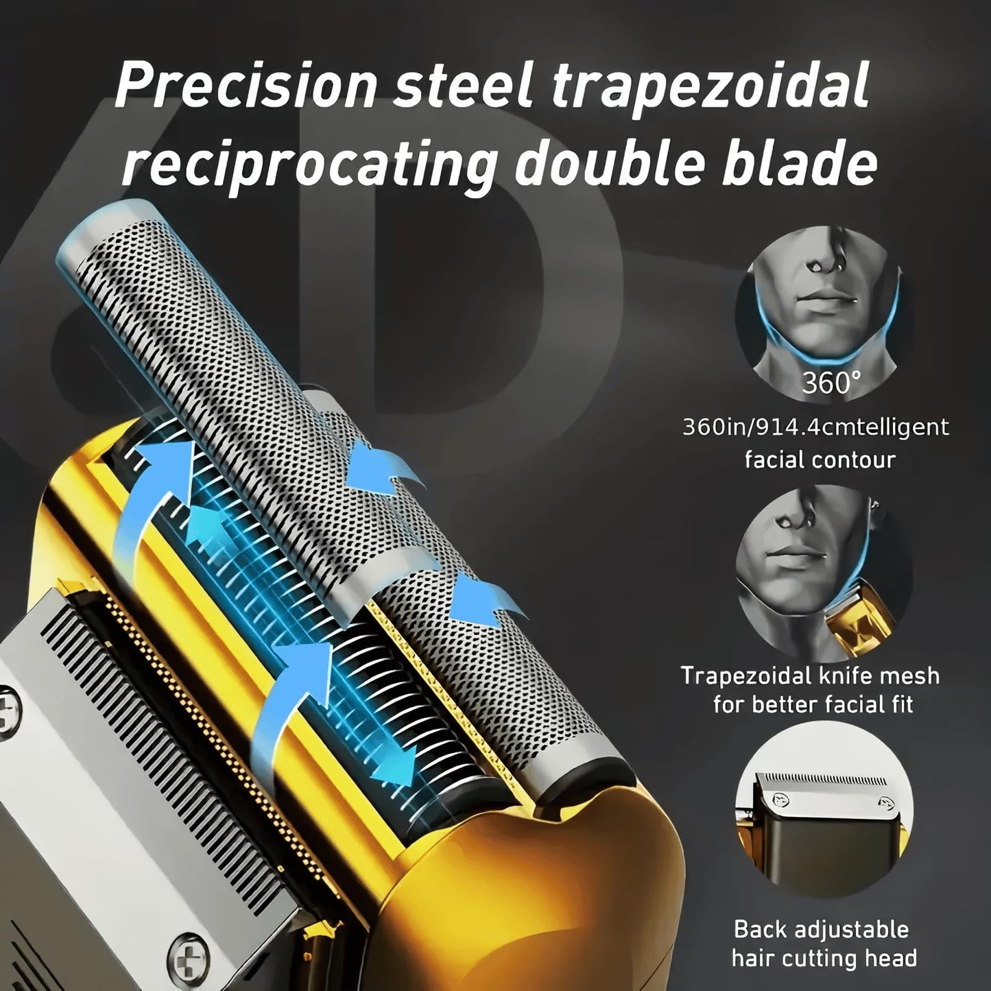 Electric Foil Shaver for Men,Wet Dry Mens Barber Shaver & Trimmer 2 in 1,Professional USB Cordless Rechargeable Razor for Men,LCD Display,Twin Titanium Blades System,Best Gift to Father