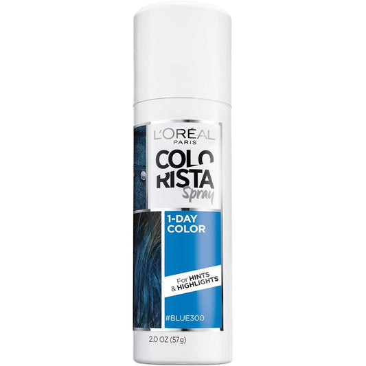 L'Oreal Paris Colorista Temporary Hair Color Spray - Washable Blue, 2 Ounces for Vibrant Hair Makeover