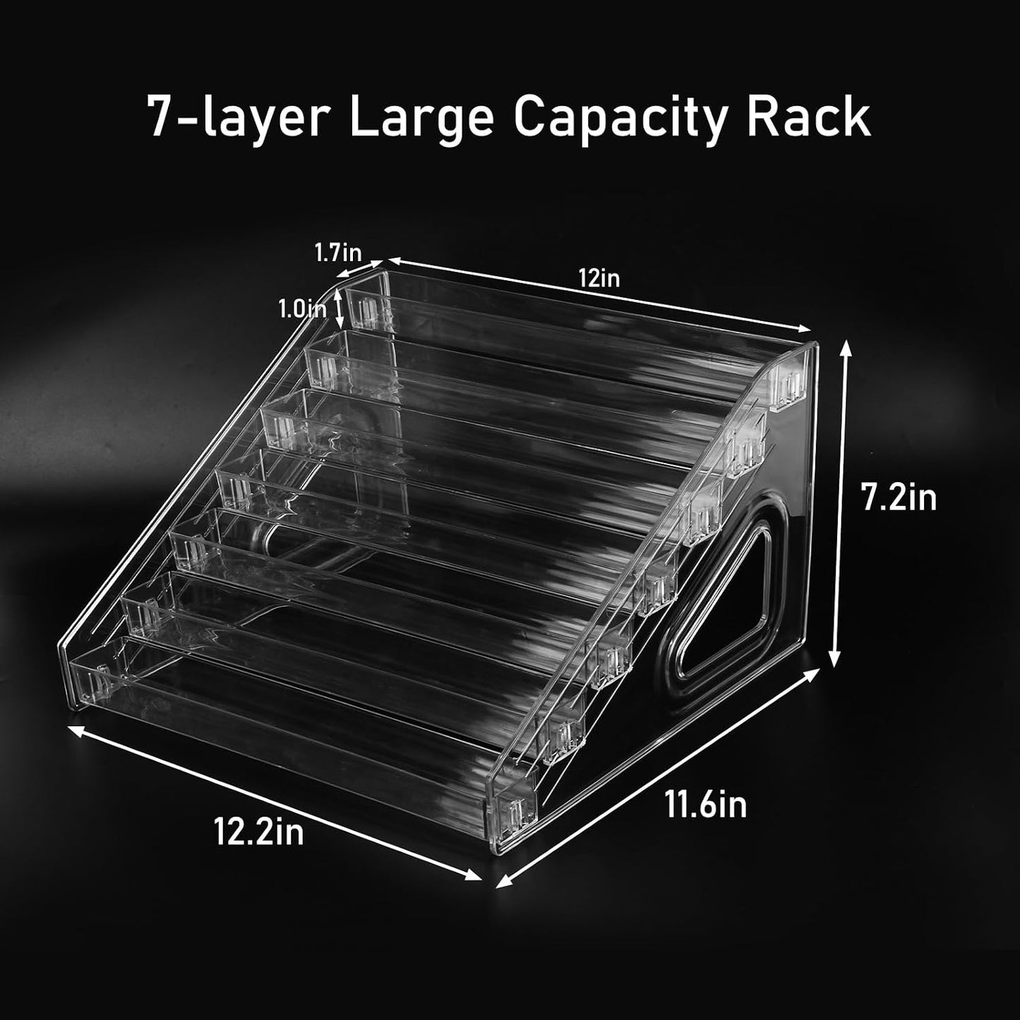 Nail Polish Organizer Rack - 7 Layers Clear Display Holder for Makeup, Sunglasses & Essential Oils | Versatile Storage Case