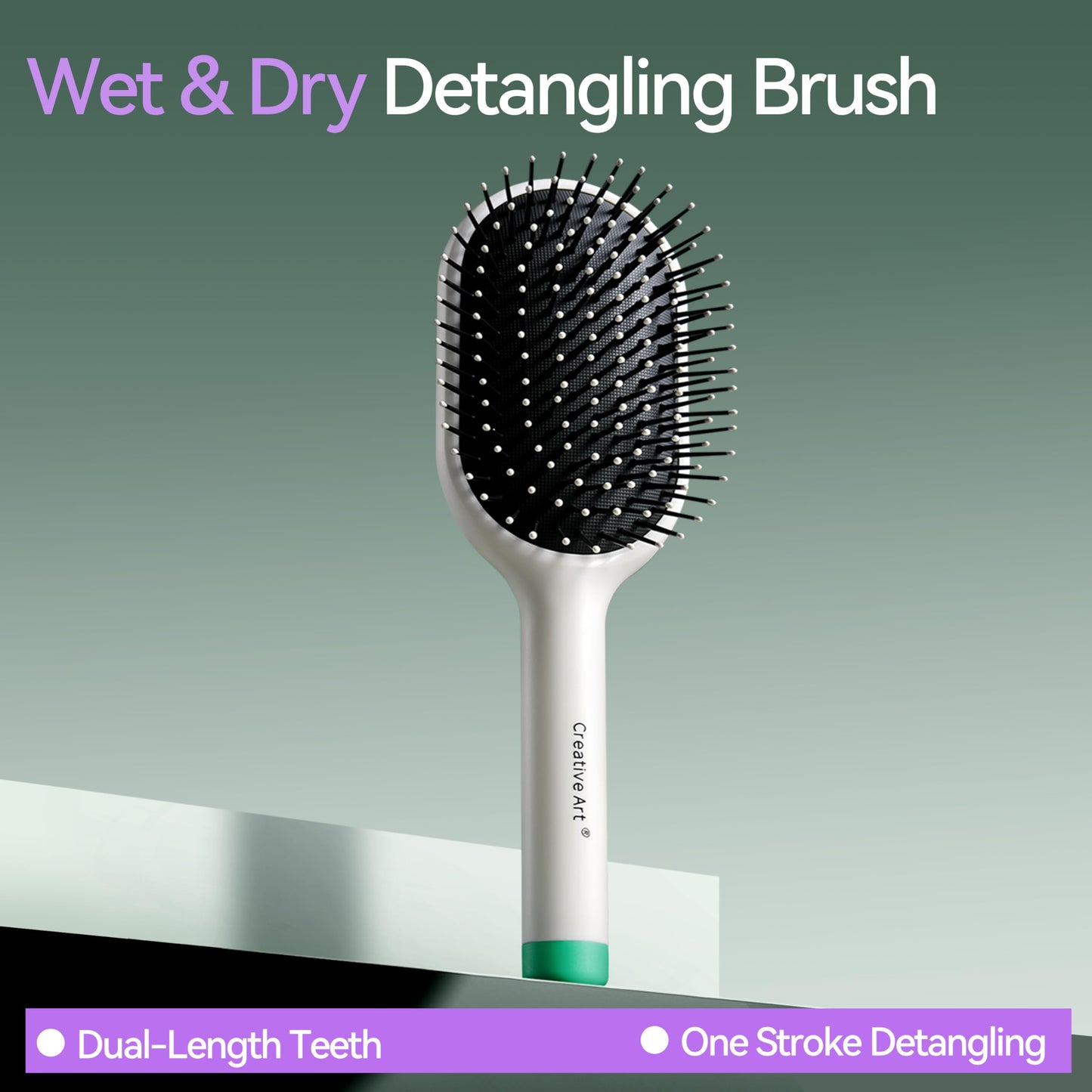 Detangling Brush Tangle-Free, Detangler Hairbrush for Wet & Dry, Pain-Free Hair Brush for Women & Men, Soft & Flexible Cushion & Bristles for Straight, Curly, & Thick Hair