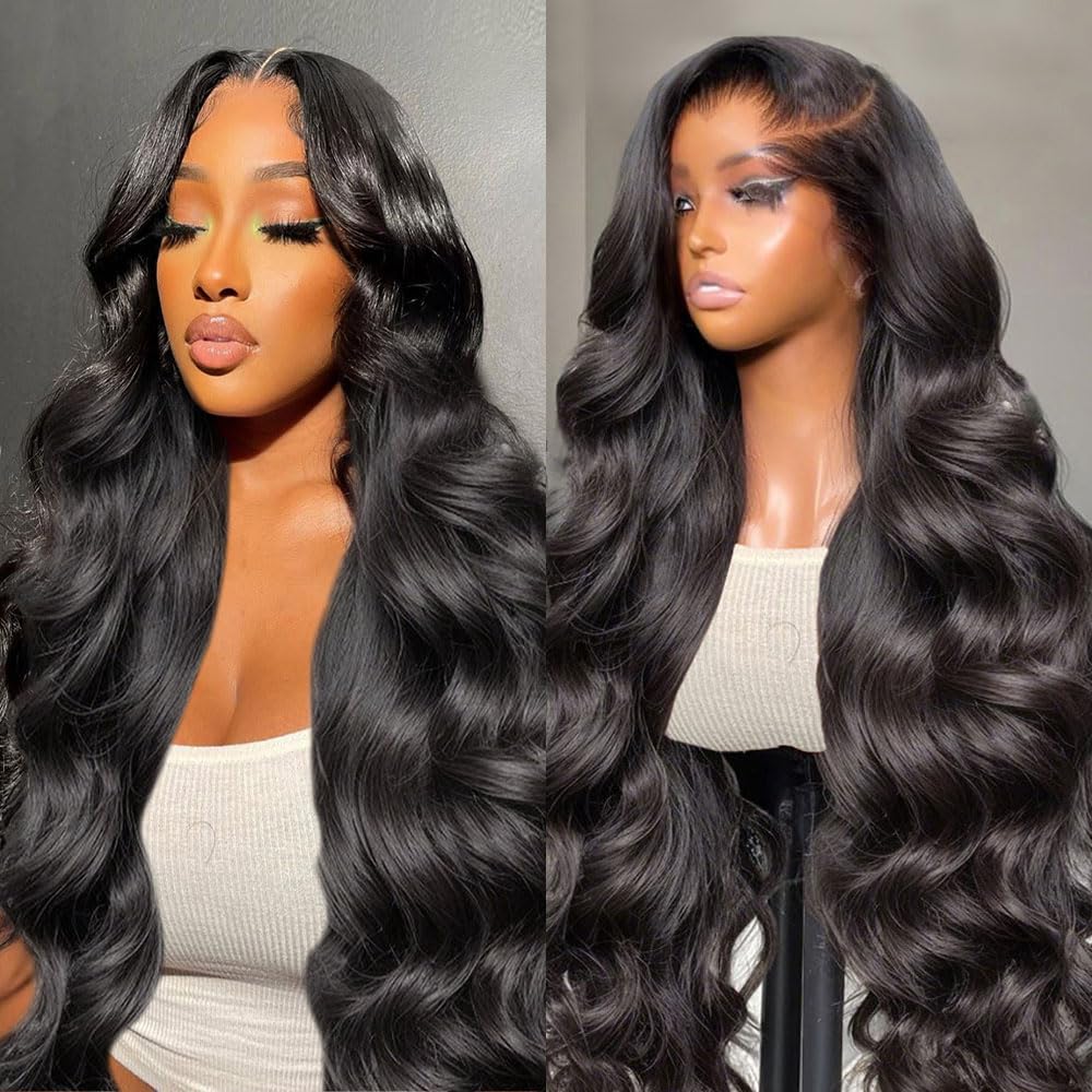 padise 30Inch 13X6 Lace Front Wigs Human Hair Body Wave 200% Density HD Transparent Lace Frontal Wigs Body Wave Pre Plucked Glueless Wigs Human Hair for Women With Baby Hair