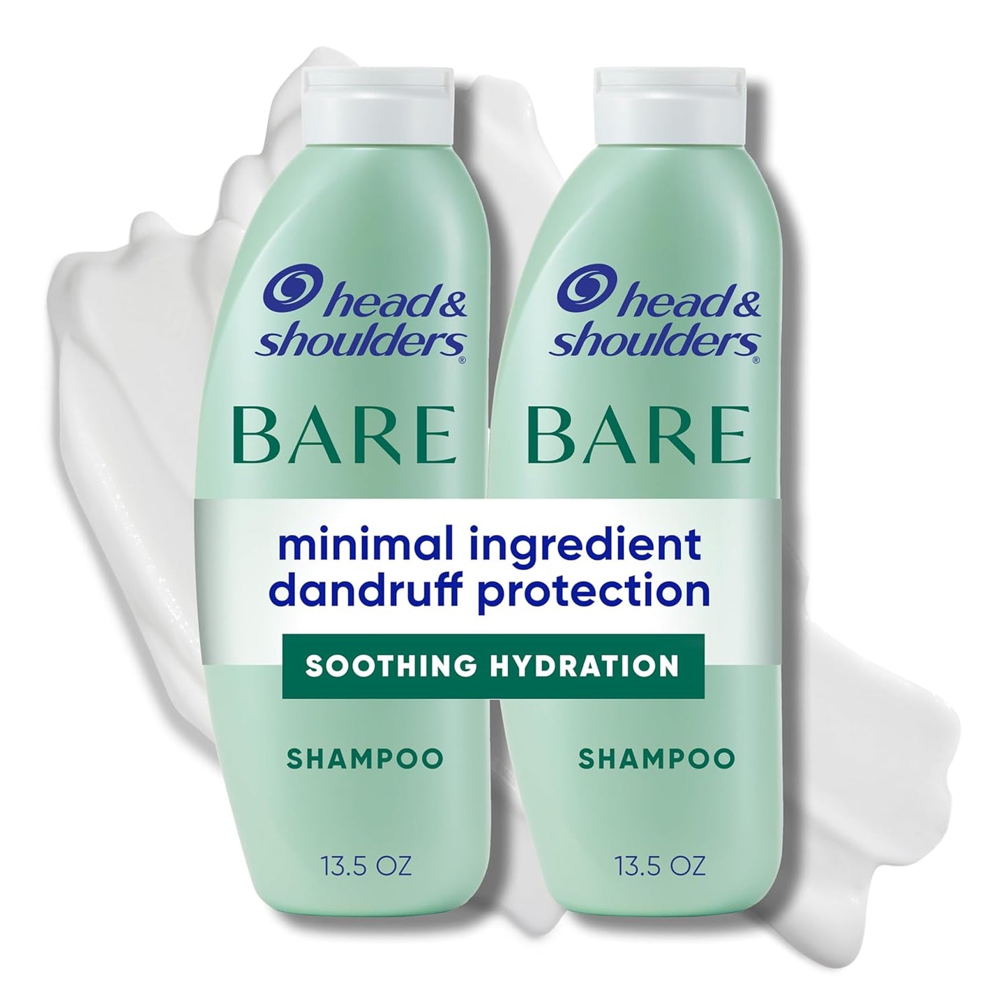 Head & Shoulders Anti-Dandruff Shampoo - BARE Soothing Hydration with 1% Pyrithione Zinc | 13.5 Fl Oz for Dry Scalp Relief