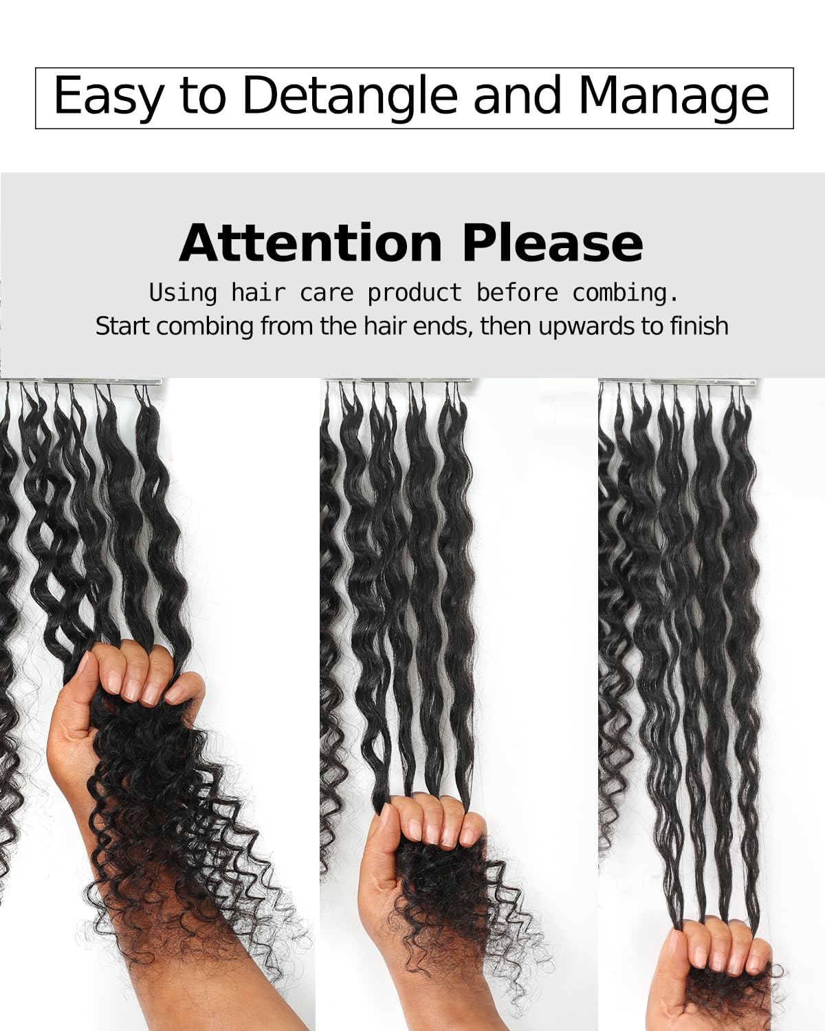 BEEOS Deep Wave Human Crochet Hair 40g, Pre-Separated Invisible Crochet Human Hair for Black Women, Detangle Easily and Reusable 22 Inch