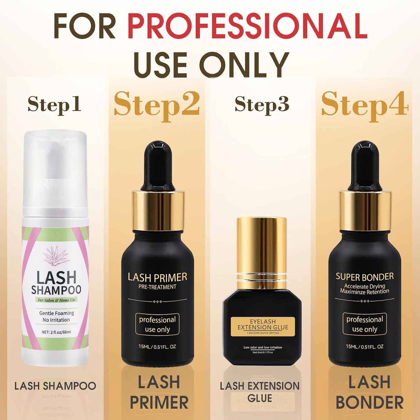 Eyelash Extension Bonder & Primer Kit - Glue Accelerator & Protein Oil Remover | 15ml Each