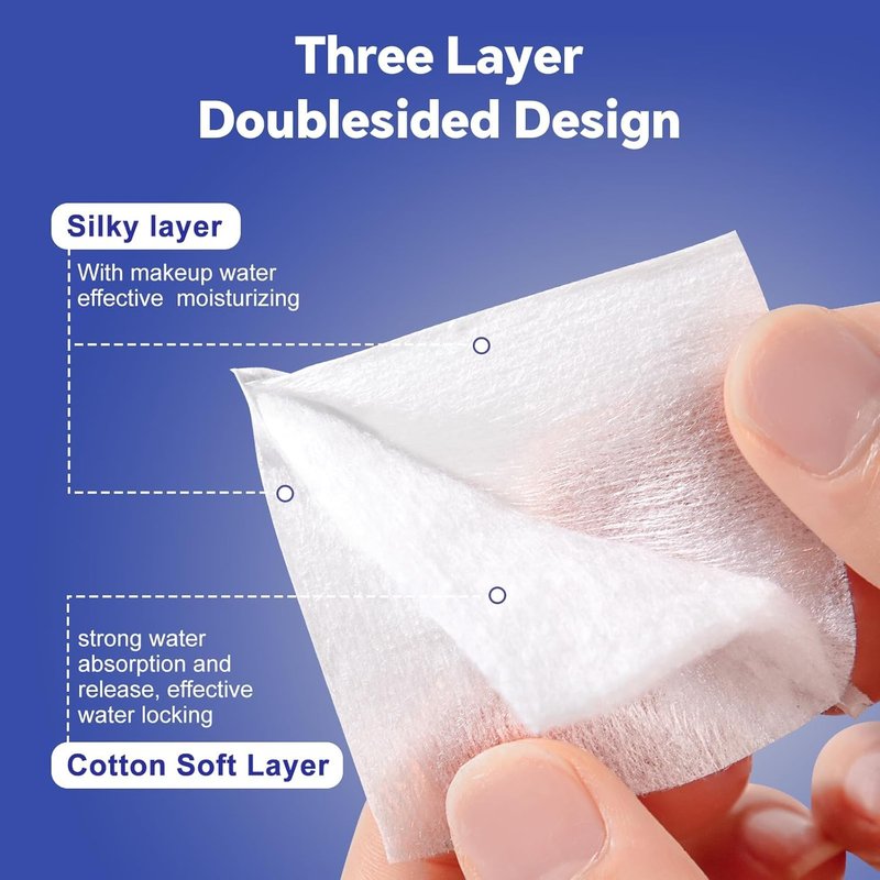Square Cotton Pads - Lint-Free Makeup Remover for Face & Eyes | 475 Count, Double-Sided, Hypoallergenic