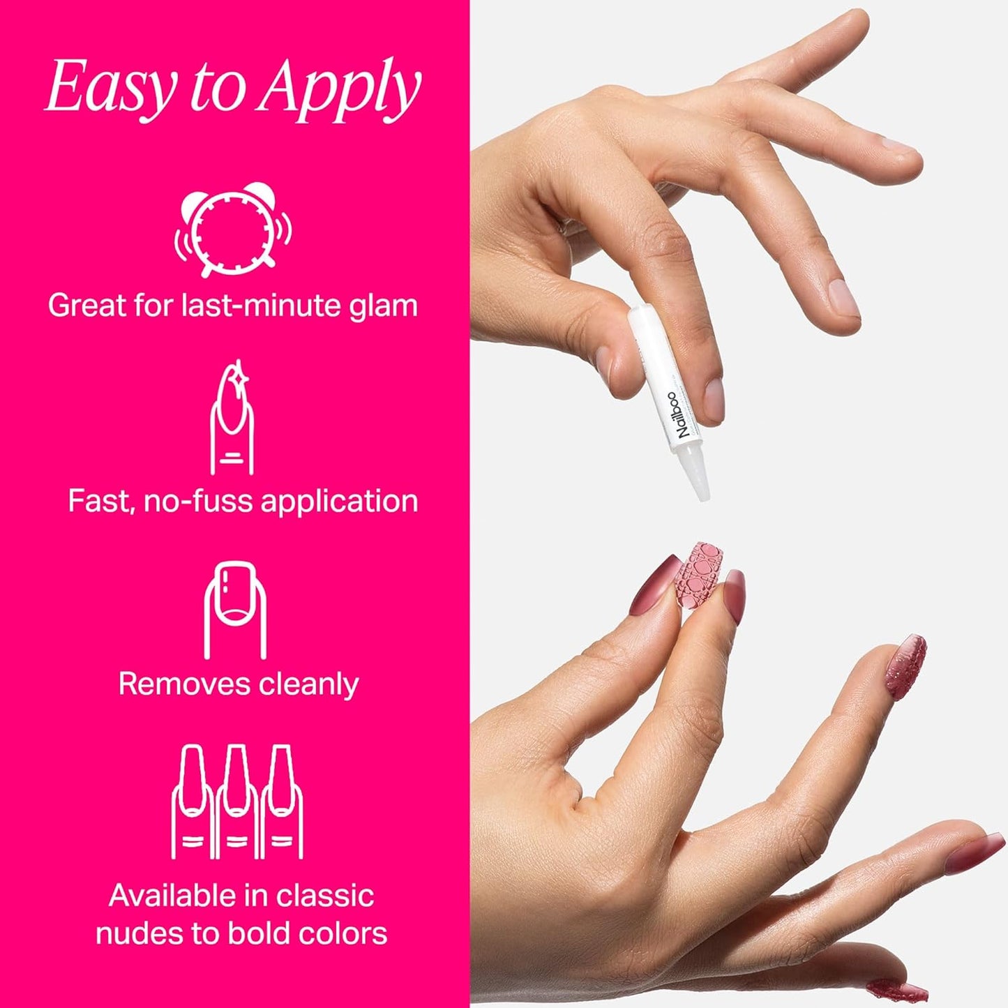 Press On Nails - Salon-Quality Reusable Fake Nails for Fast DIY Manicure | Exotic Emerald with Strong Hold Glue & Nail File