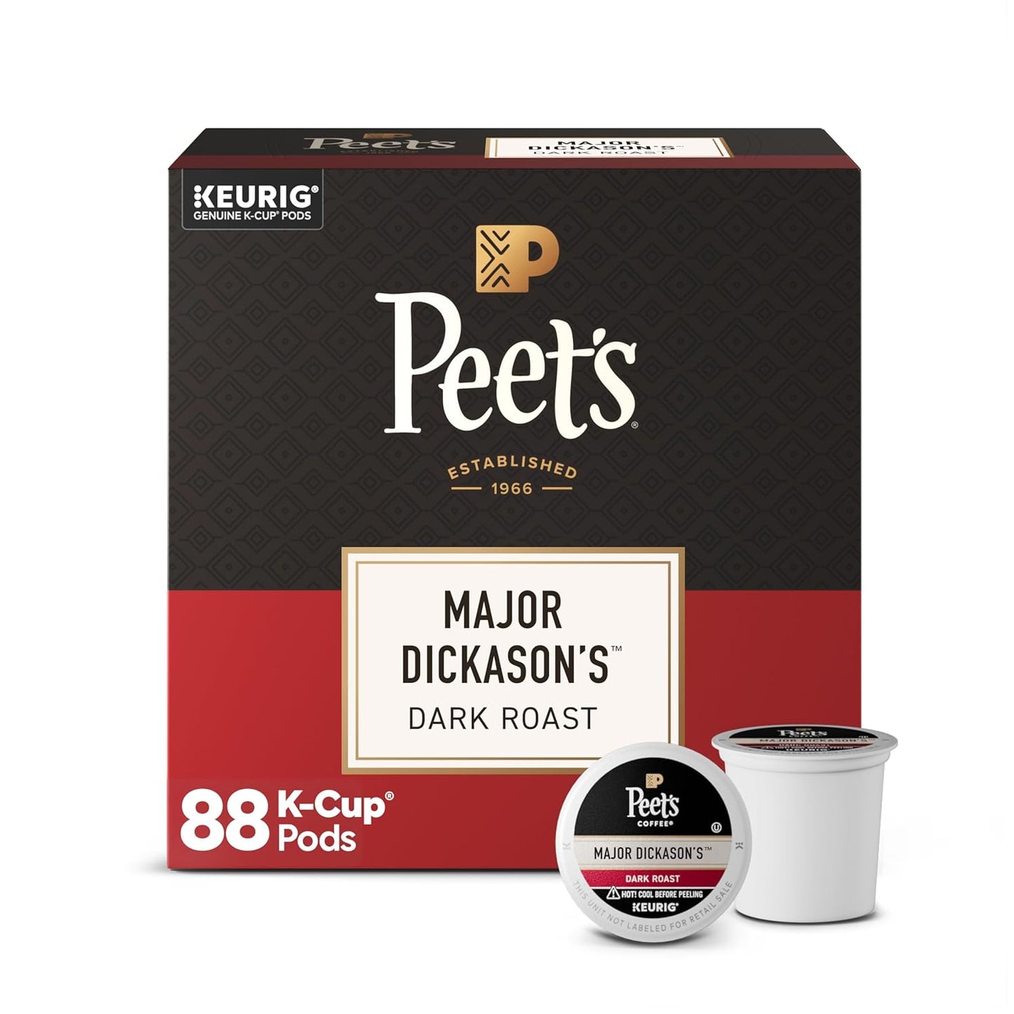 Peet's Coffee Dark Roast K-Cup Pods - Major Dickason's Blend | 75 Count 100% Arabica Coffee