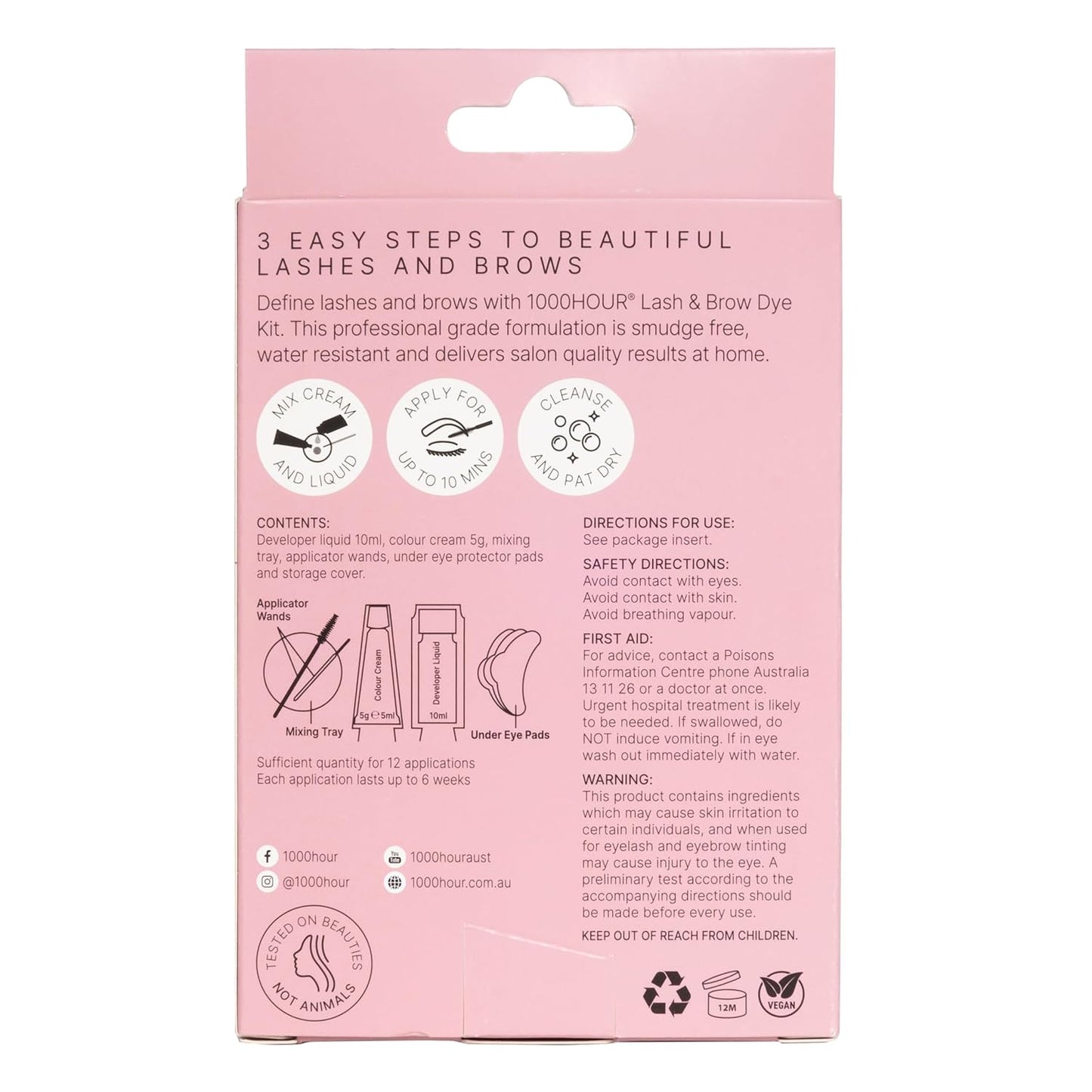 Professional Formula Lash and Brow Kit - Long-Lasting Eyebrow Mascara & Gel | 12 Applications, Black