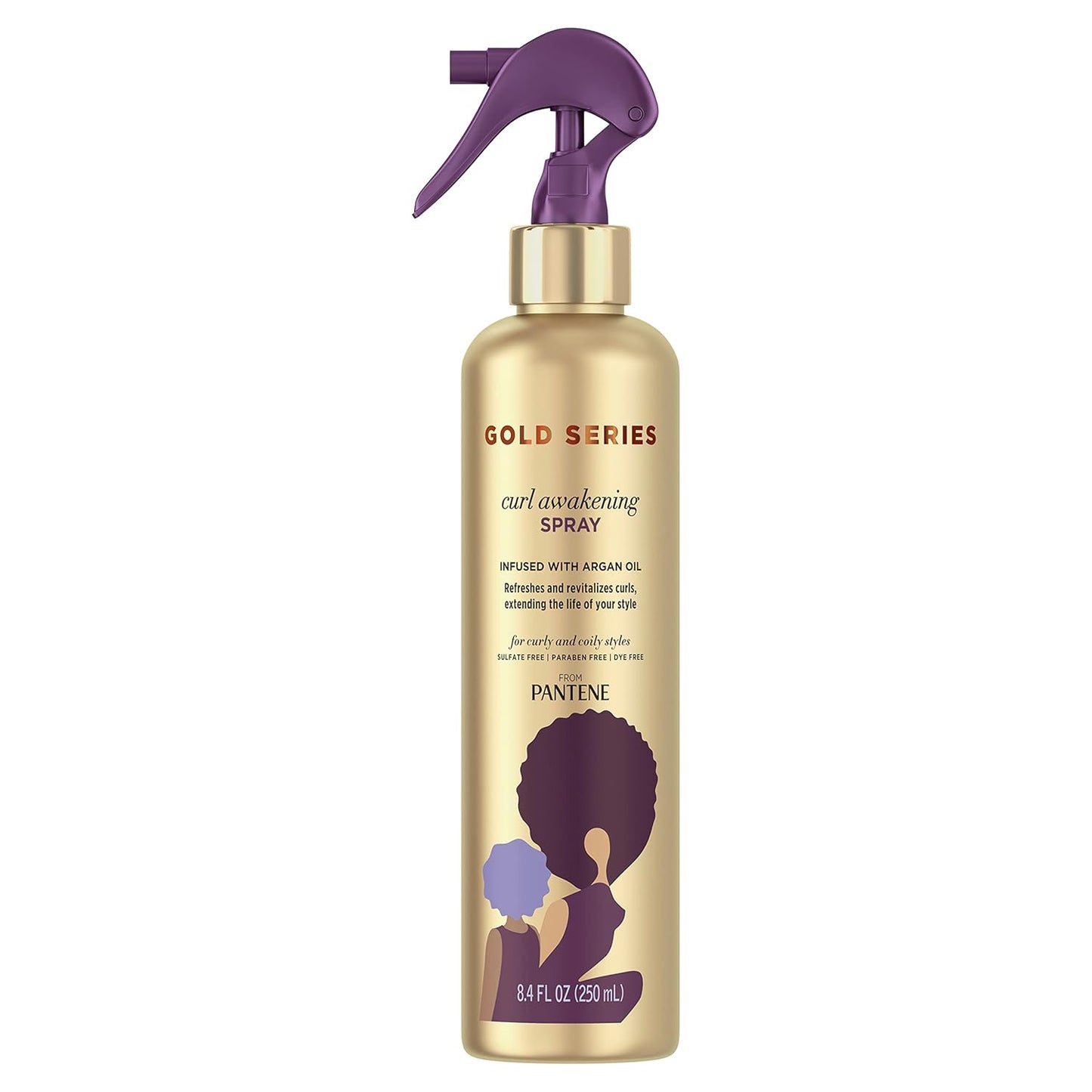 Pantene Gold Series Curl Awakening Spray - Argan Oil Infused for Curly & Coily Hair | 8.4 Fl Oz