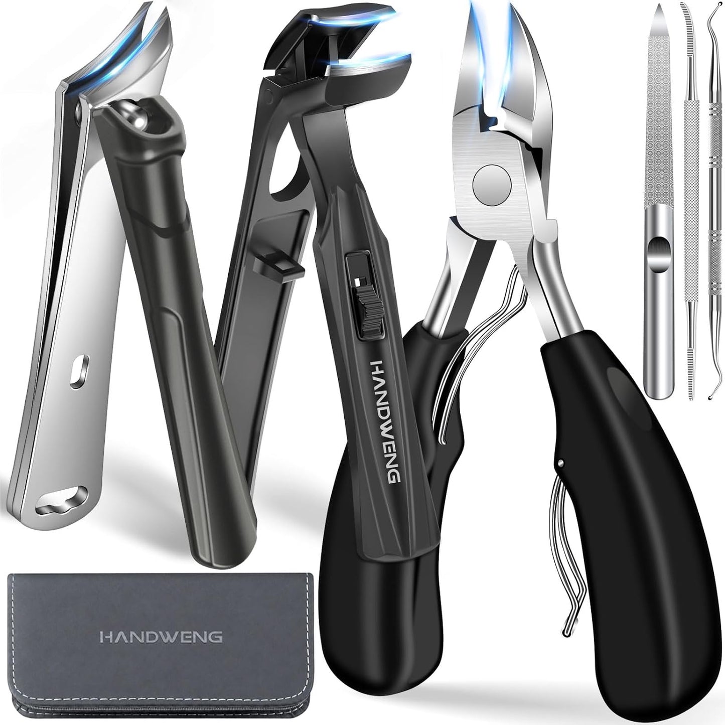 Toenail Clippers for Seniors - Heavy Duty Angled Head Clippers for Thick Nails | Large Slanted Handle