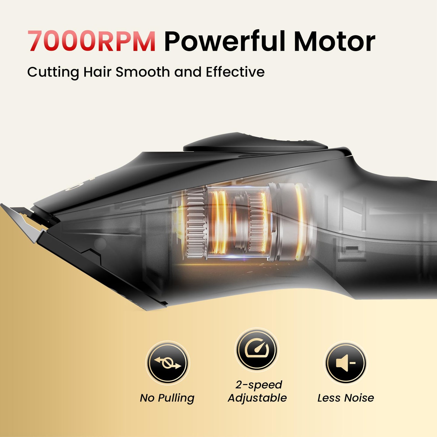 OLOV Professional Hair Clippers for Men, Cordless Hair Clipper Kit, Rechargeable Hair Clippers for Family, Black