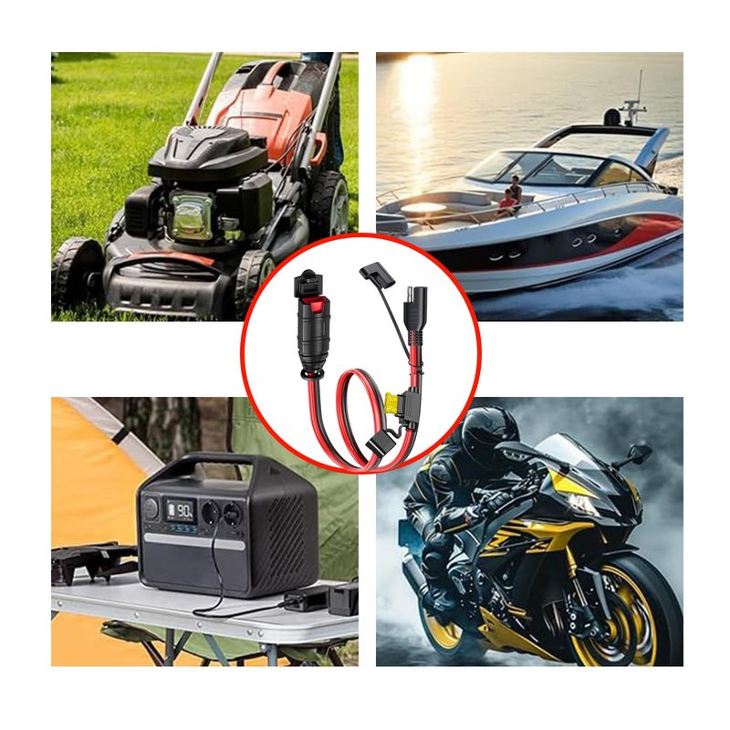 2 Pack X-Connect SAE Adapter fit for GC009 NOCO Battery Charger Accessories,with SAE Polarity Reverse Adapter and 20A Fuse, 14AWG, to Quick Connections Already on Motorcycles, Cars, ATVs and UTVs