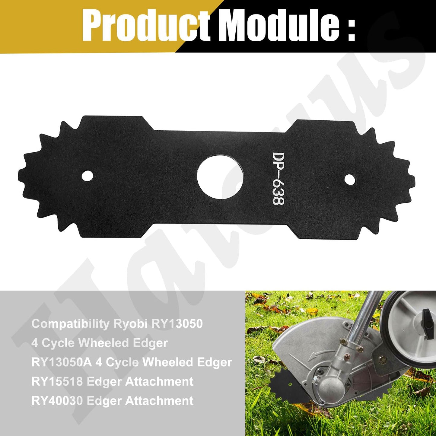 9 inch 638006008 Edger Blade Compatible with Homelite Ryobi Edger, Edger Blade Replacement 638006008 638006007 RY13050 RY13050A RY15518 RY40030 P2300 RY40706VNM S20300 Edger Center hole 1" (3)