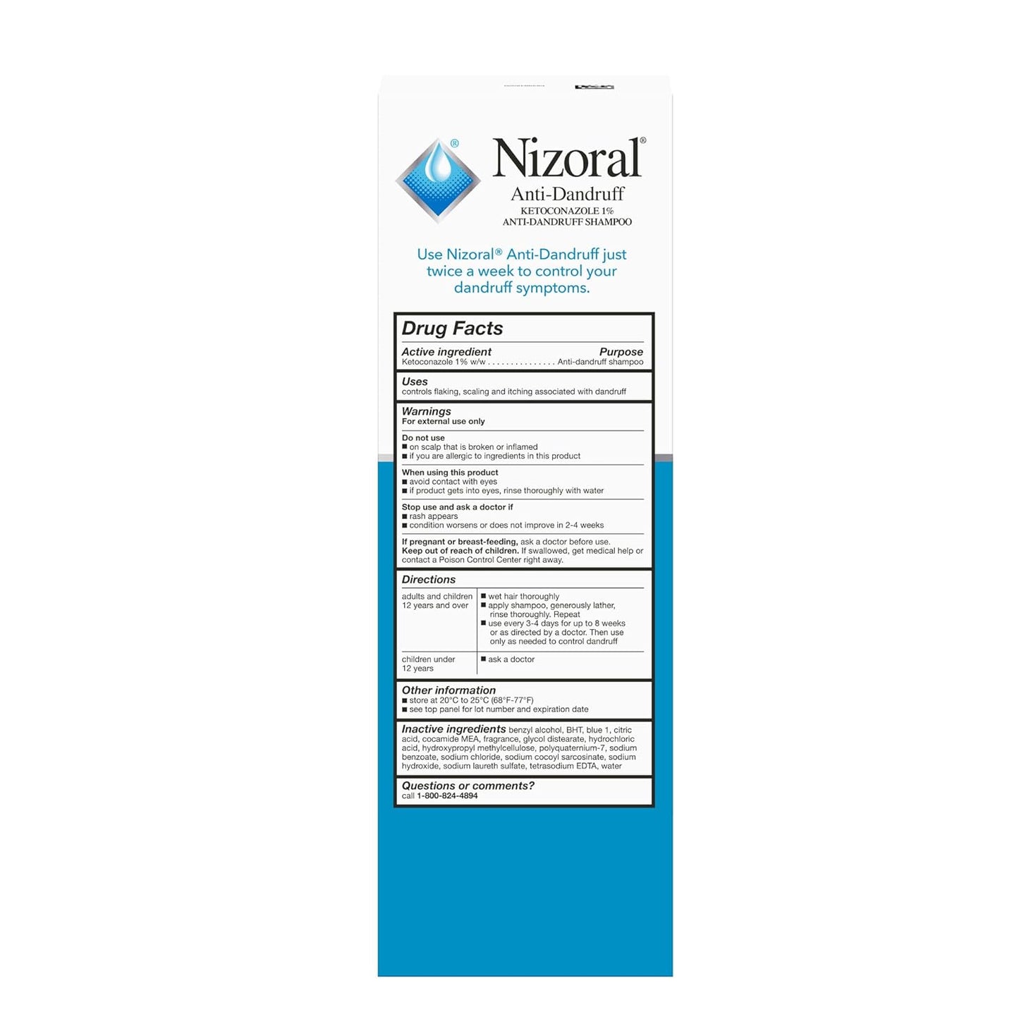 Nizoral Anti-Dandruff Shampoo - 1% Ketoconazole, 14 Fl Oz | Fresh Scent & Fungal Relief
