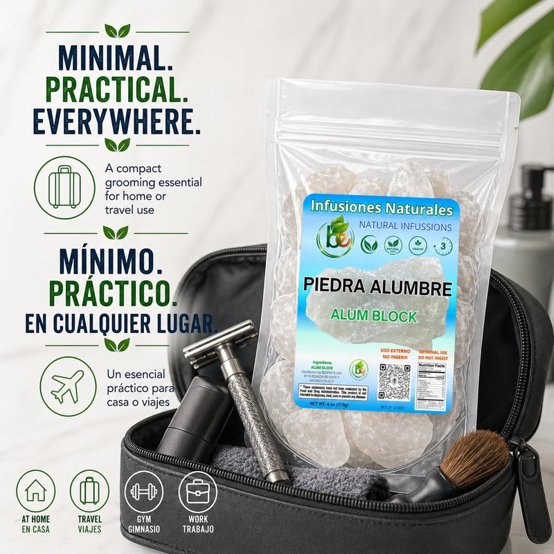 Alum Stone (Piedra de Alumbre) - 4 oz - Multi-Purpose Crystal for Skin Care and Healing - Natural Deodorant & Antiperspirant | Shaving Stone: