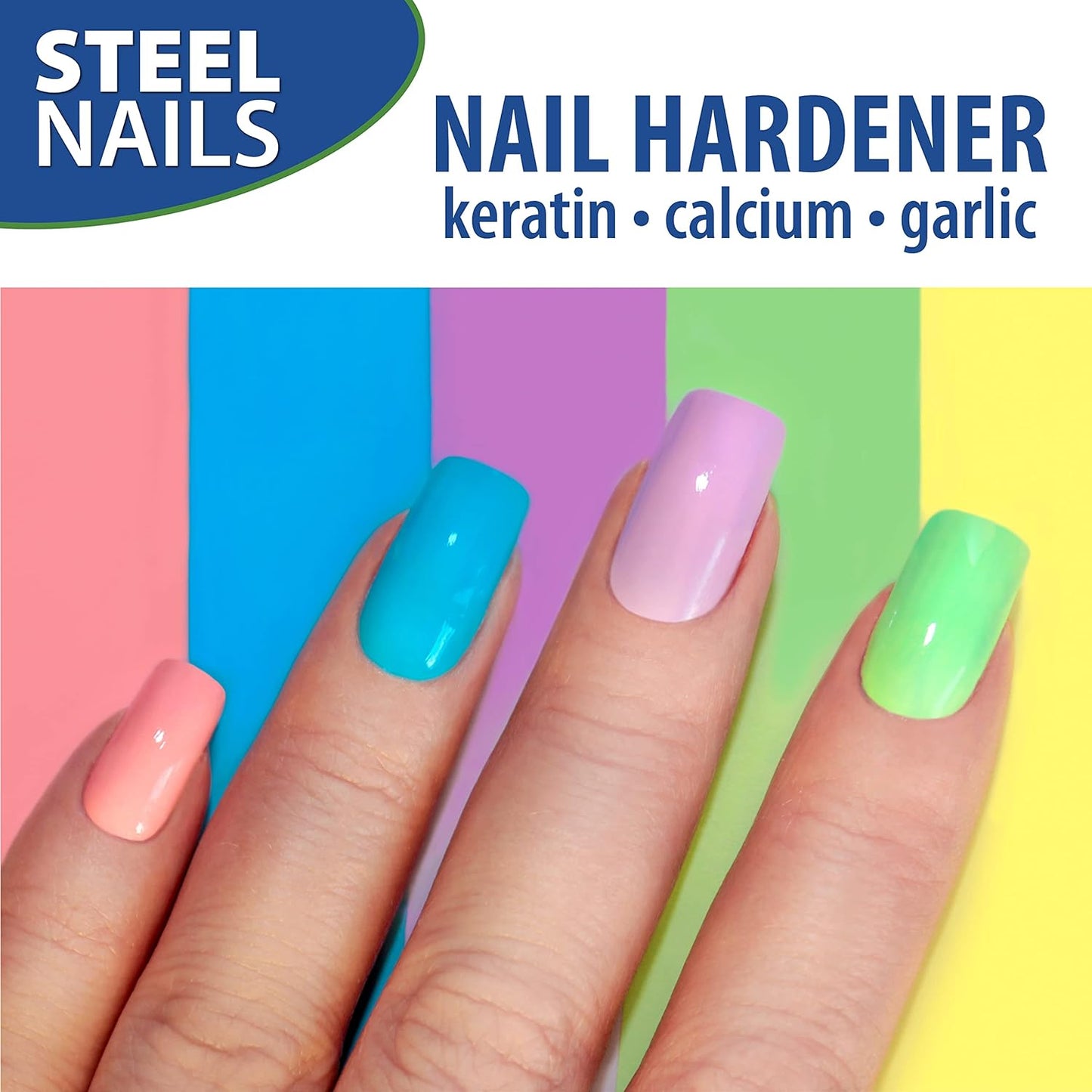Steel Nails Hardener | Strengthen Nails with Keratin, Calcium & Garlic Extract