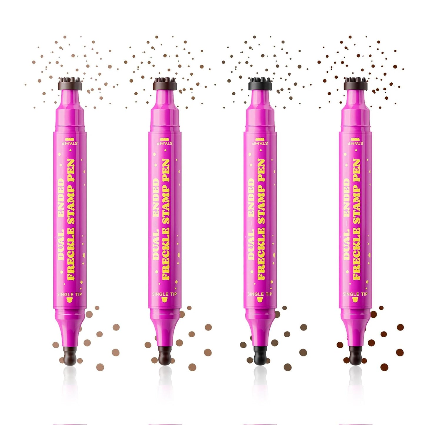 Freckle Stamp Pen - Dual-Ended Soft Sponge & Precision Tip for Realistic Faux Freckles | Waterproof Long-Lasting Marker (Soft Warm Brown)